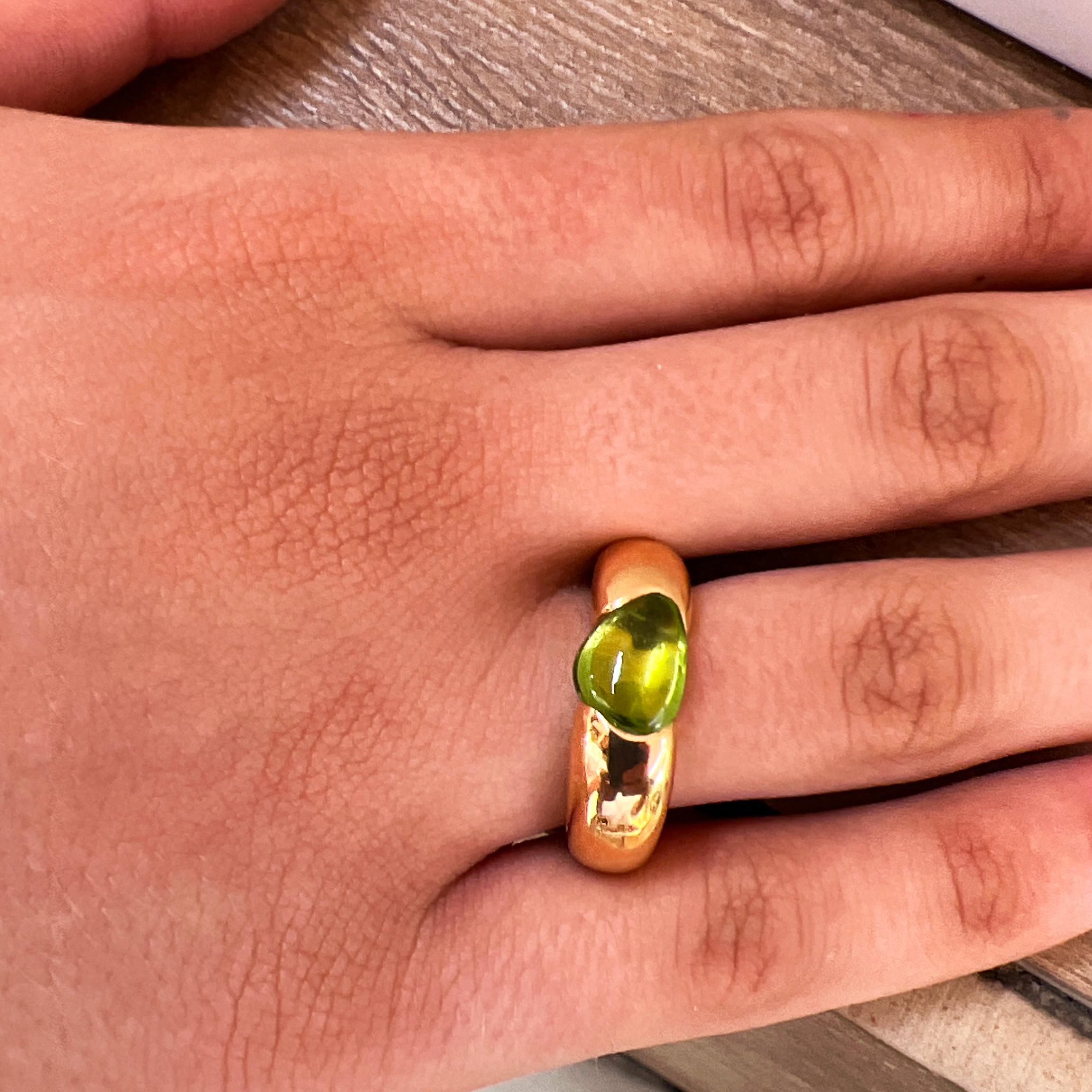 Women's Original 2000 Pomellato Sassi Peridot 18k Yellow Gold Cocktail Ring