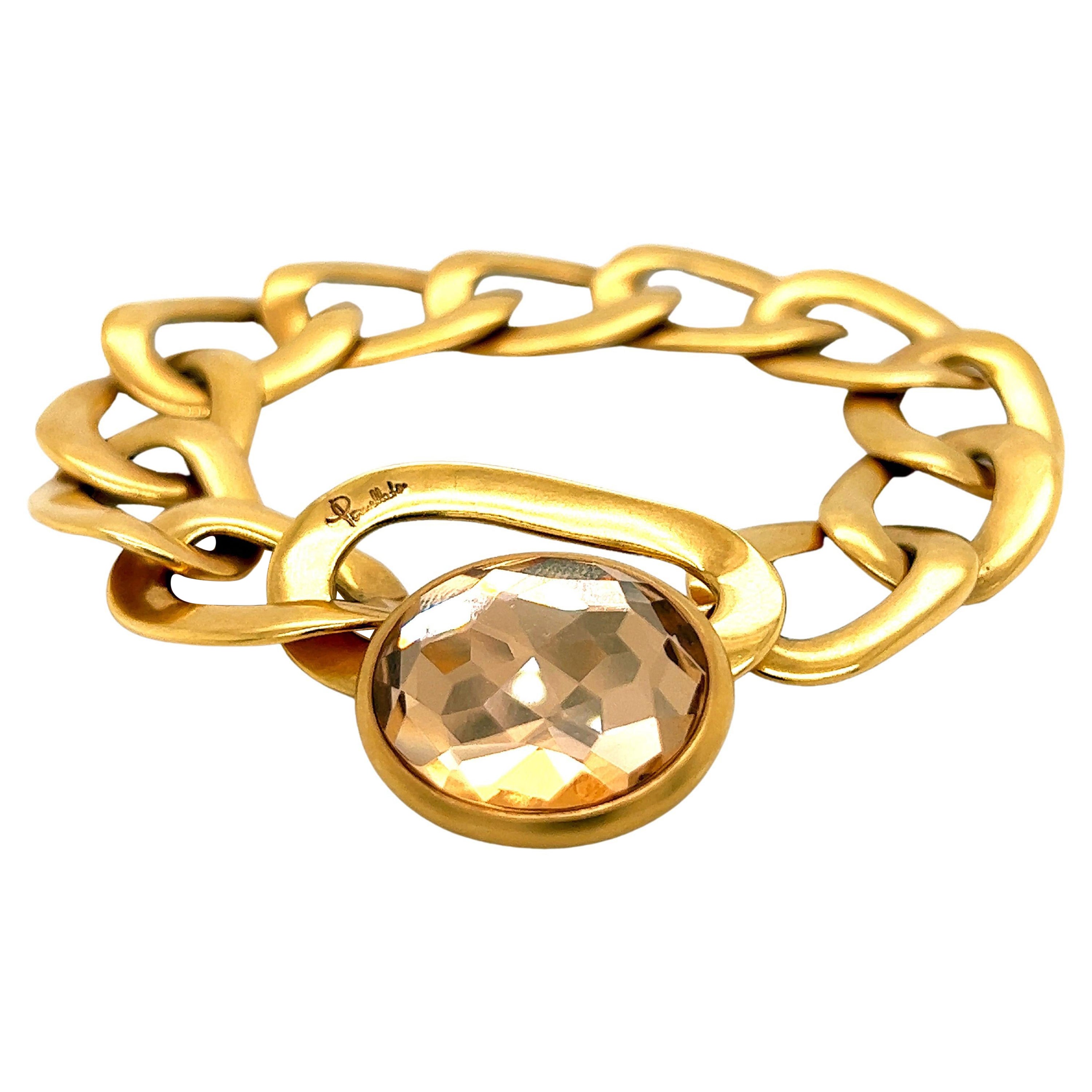 Pulsera Original 2010 Icónica Pomellato Narciso Cuarzo Citrino Cadena de Oro Amarillo en venta