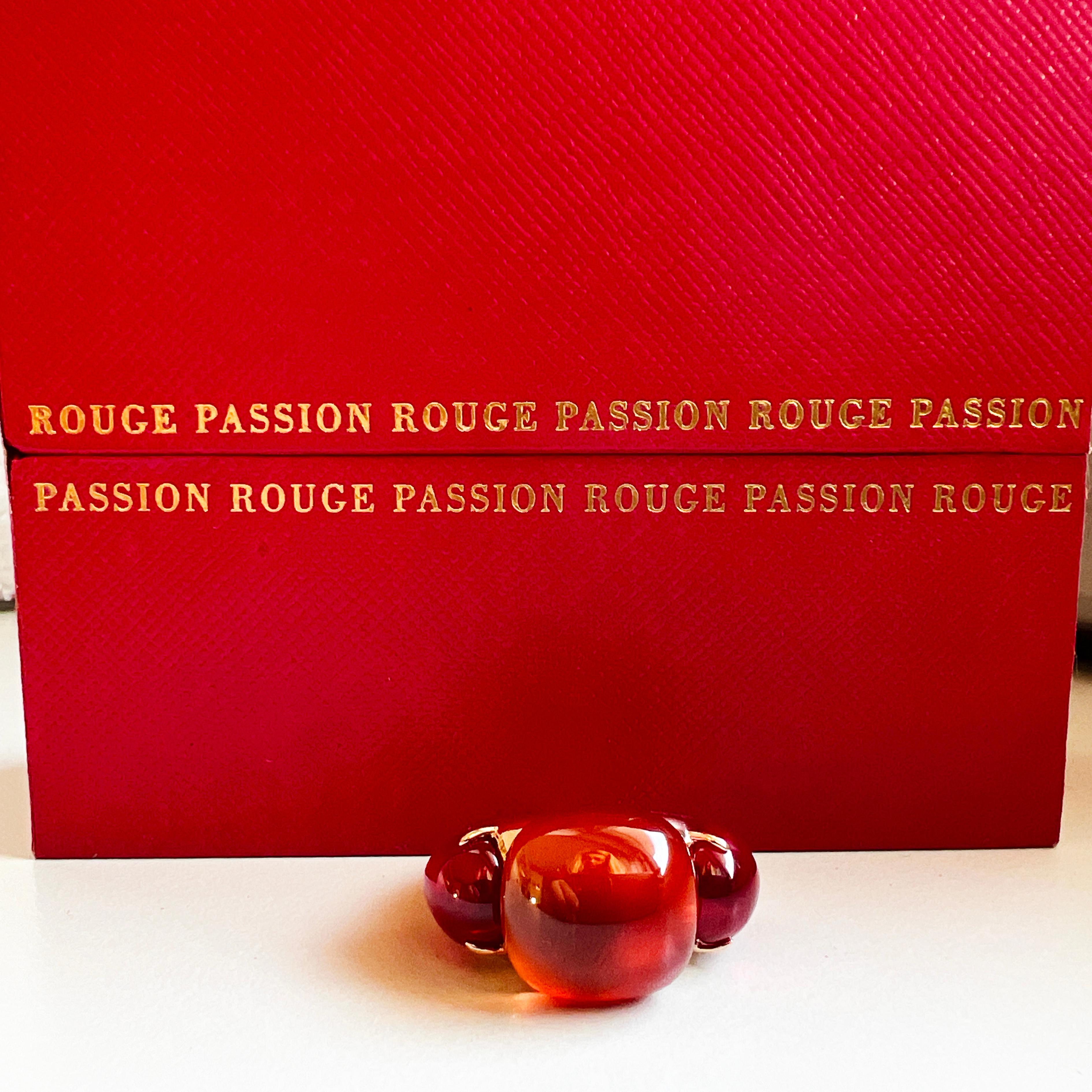 Original 2013 Pomellato Rouge Passion Orange Sapphire Rose Gold Cocktail Ring 3