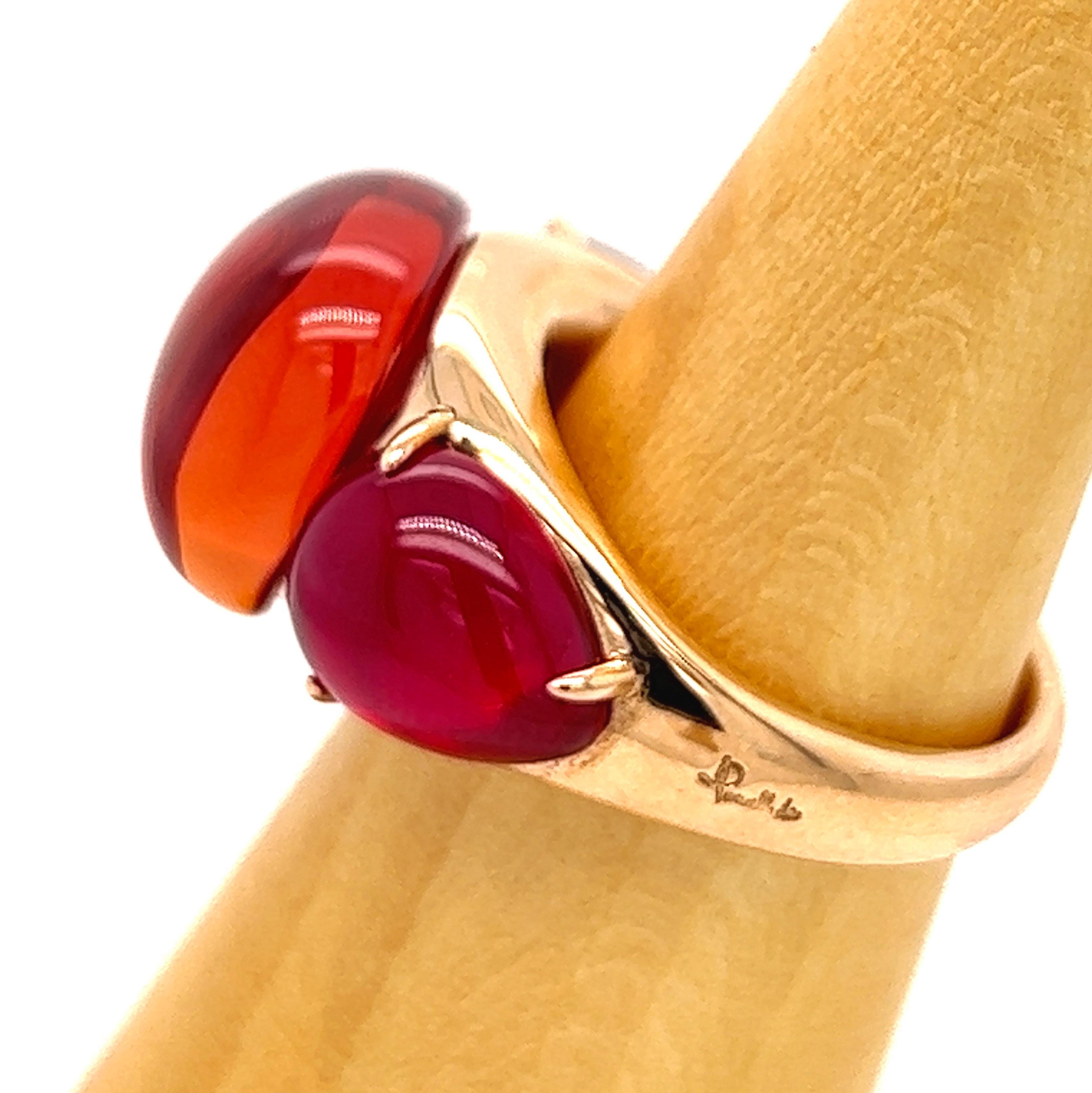 Contemporary Original 2013 Pomellato Rouge Passion Orange Sapphire Rose Gold Cocktail Ring