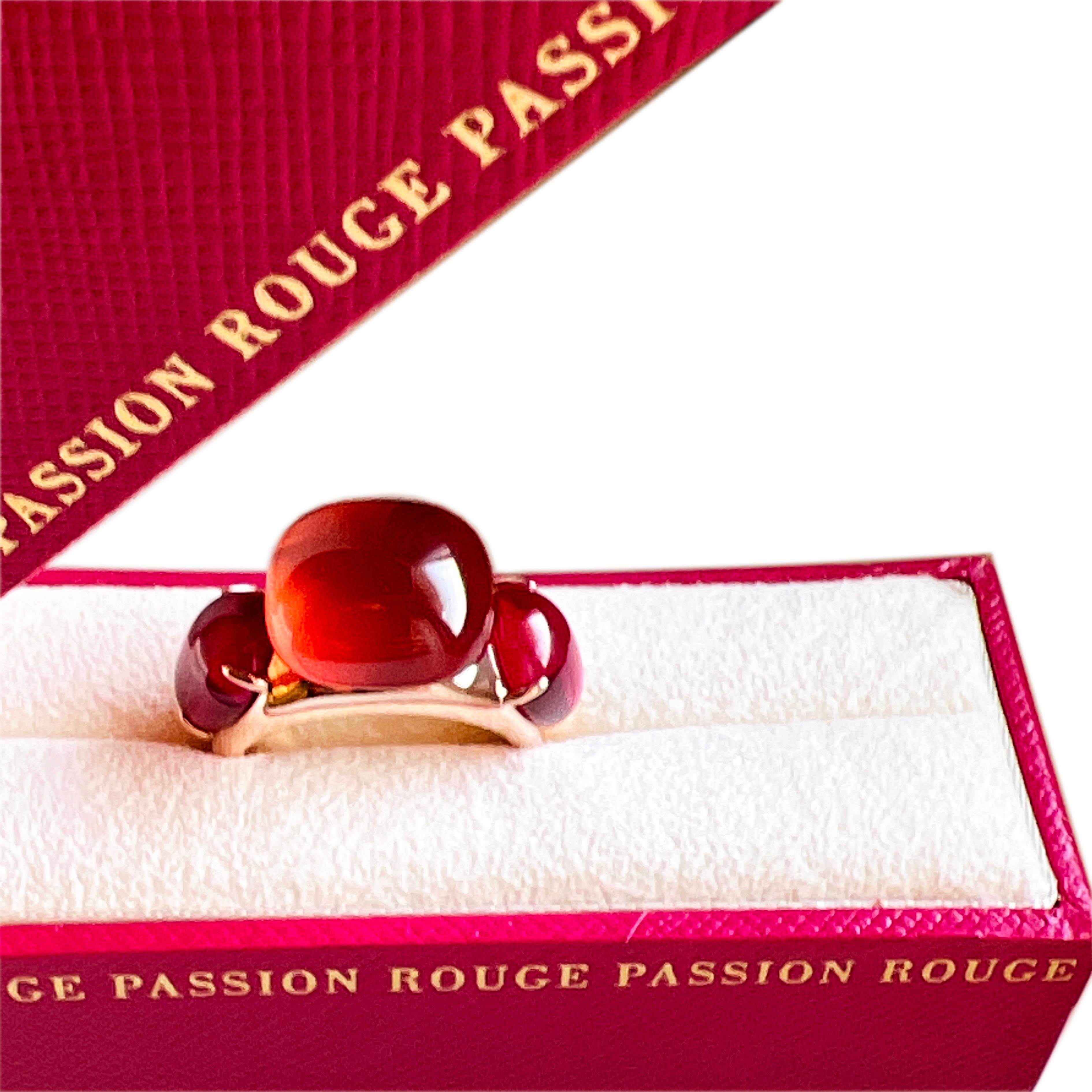 Original 2013 Pomellato Rouge Passion Orange Sapphire Rose Gold Cocktail Ring 1