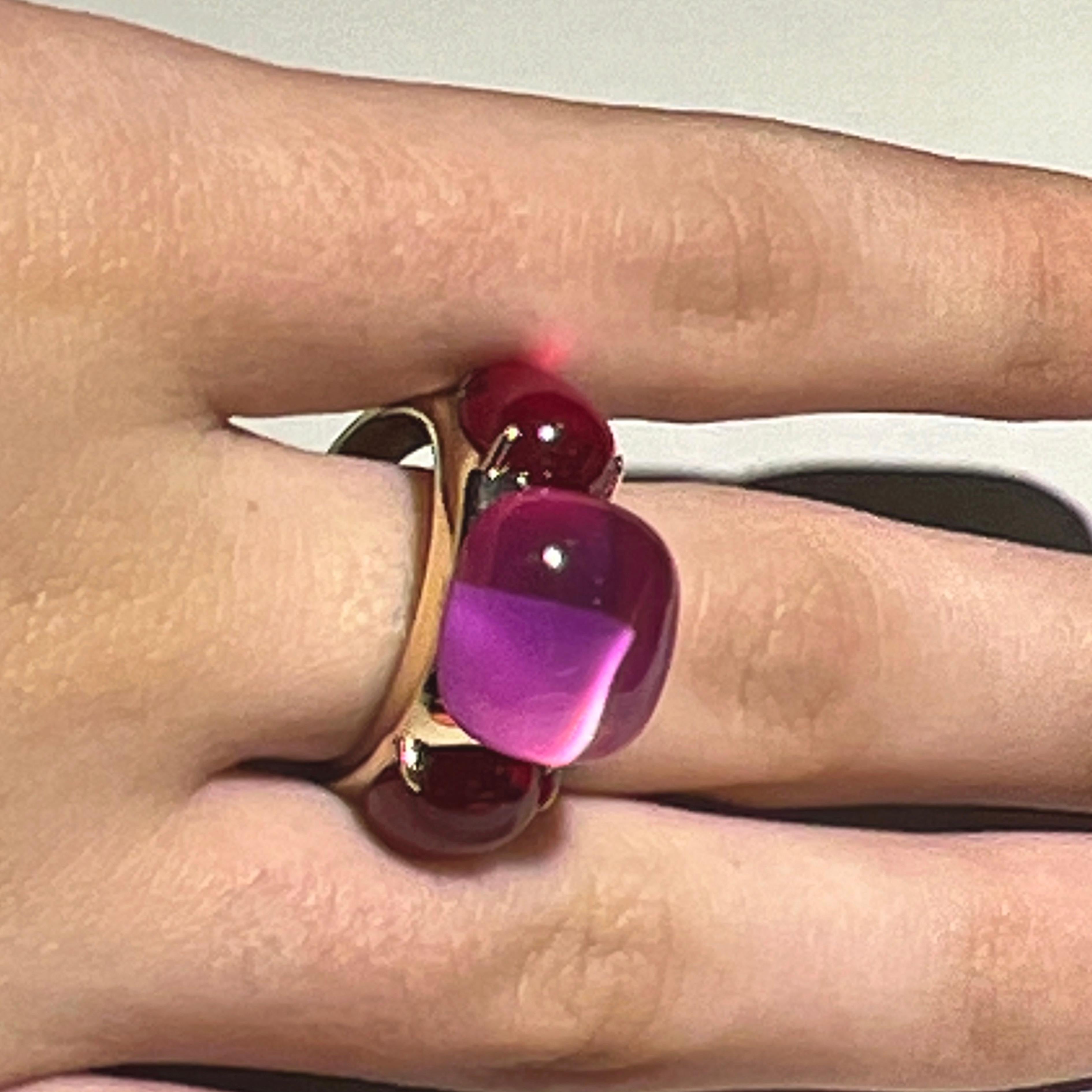 Original 2013 Pomellato Rouge Passion Pink Sapphire Rose Gold Cocktail Ring 3