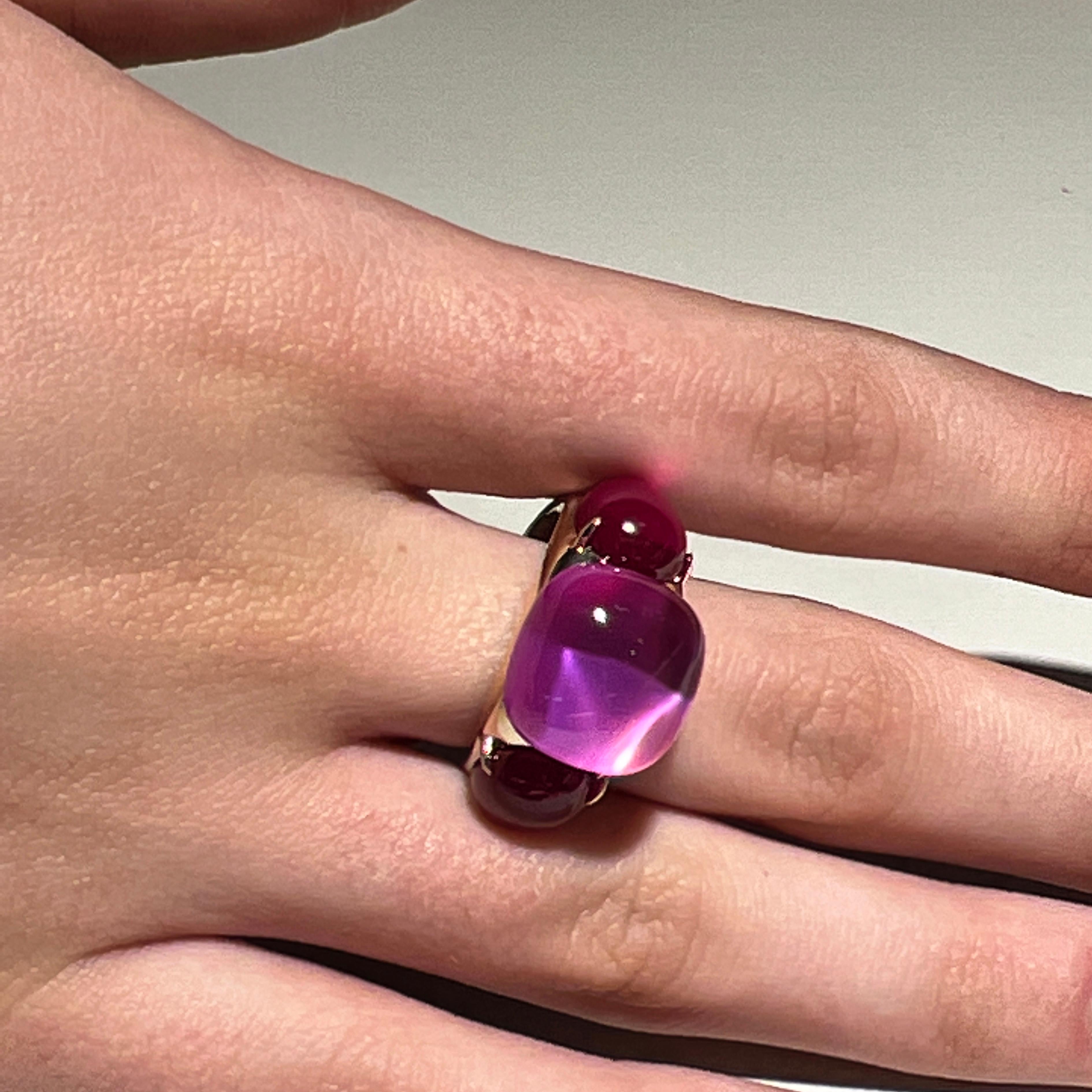 Original 2013 Pomellato Rouge Passion Pink Sapphire Rose Gold Cocktail Ring 4