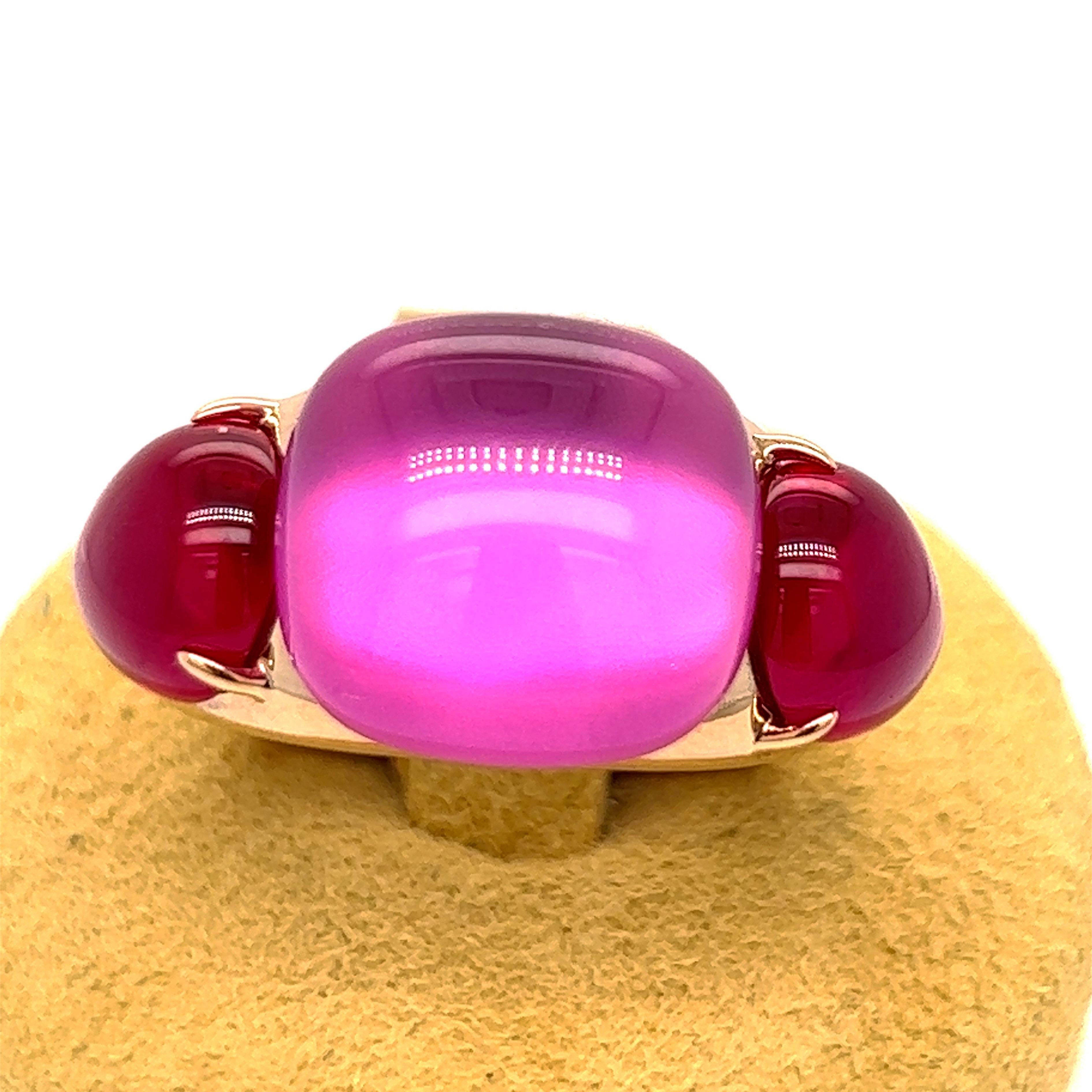 Contemporary Original 2013 Pomellato Rouge Passion Pink Sapphire Rose Gold Cocktail Ring