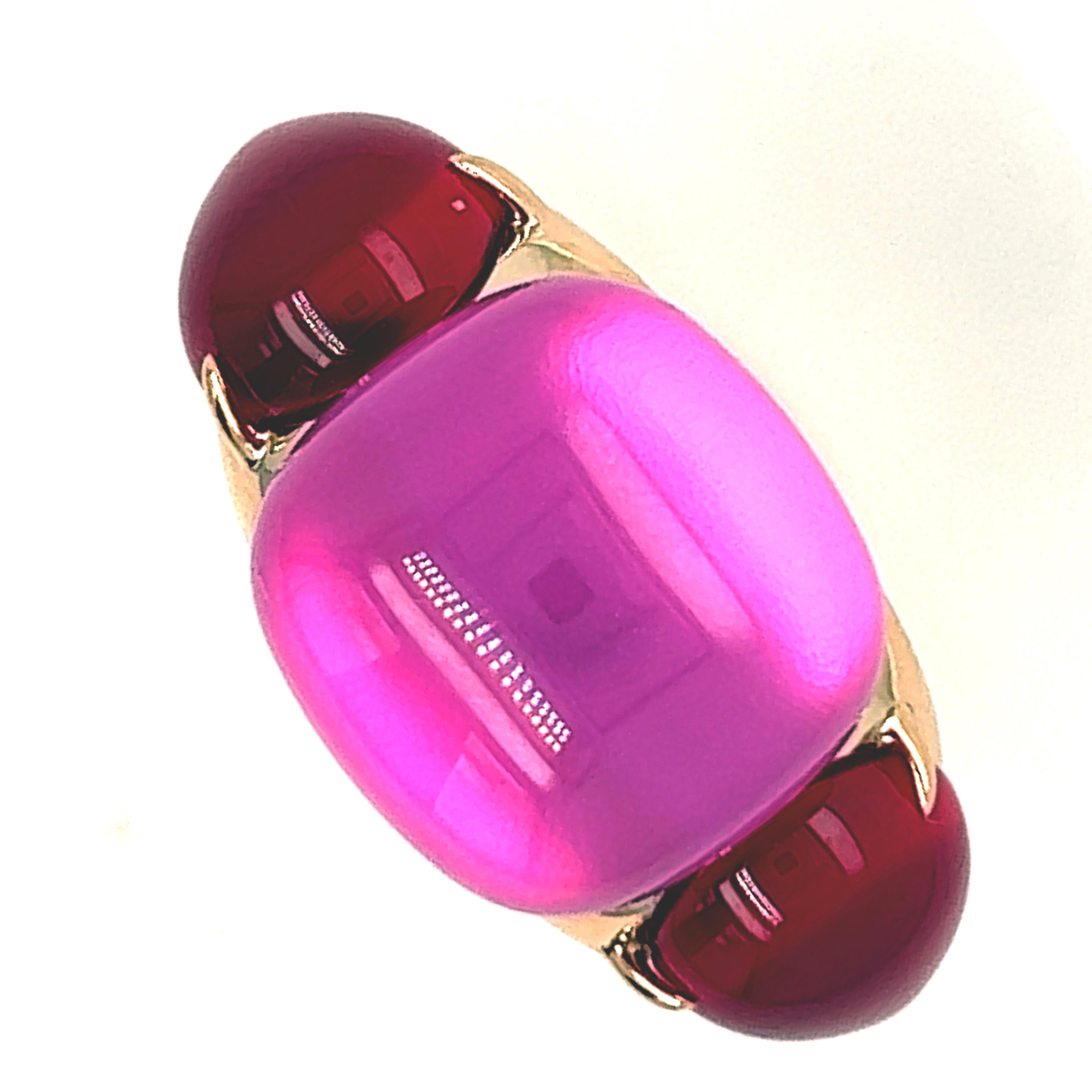 Women's Original 2013 Pomellato Rouge Passion Pink Sapphire Rose Gold Cocktail Ring