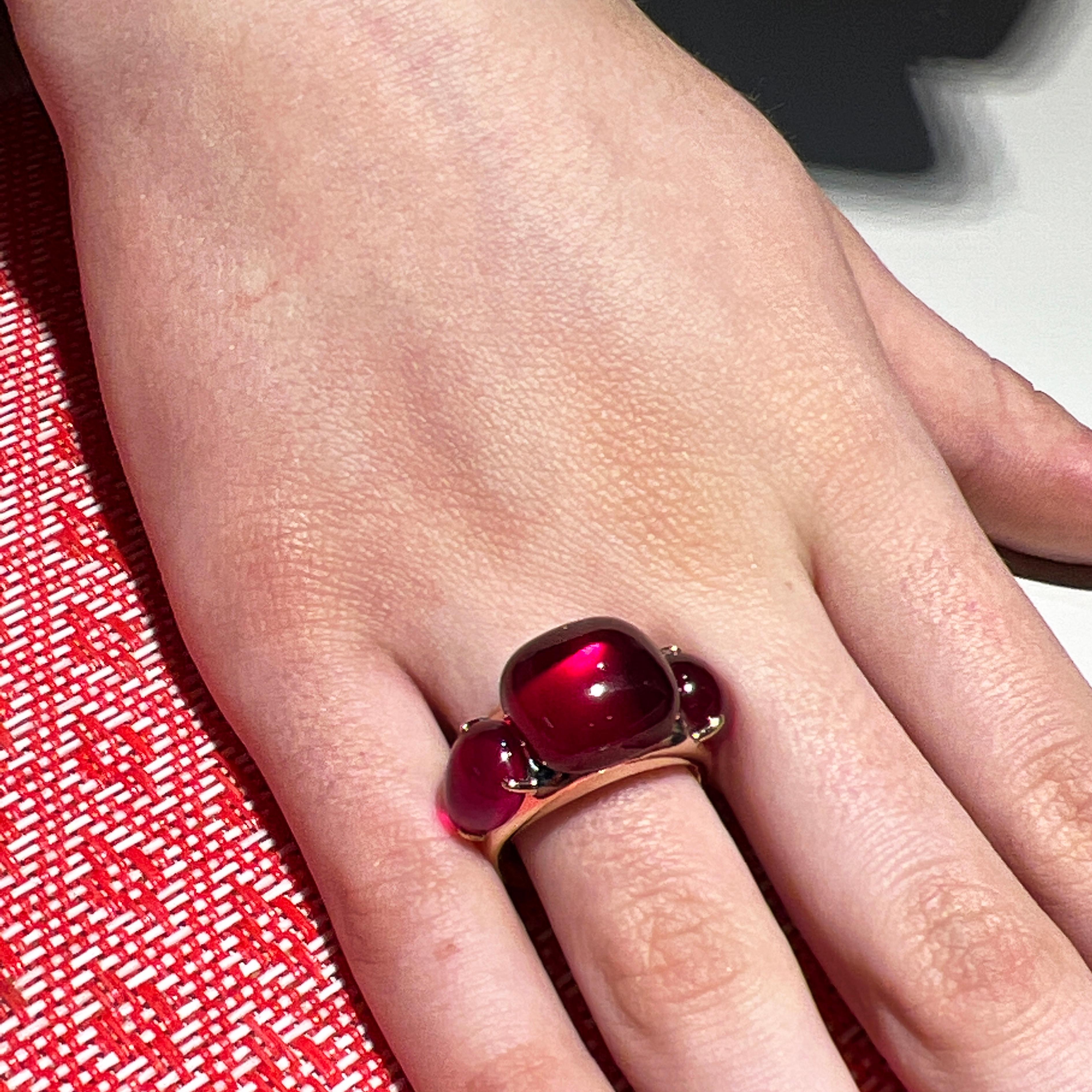 Original 2013 Pomellato Rouge Passion Red Sapphire Rose Gold Cocktail Ring 1