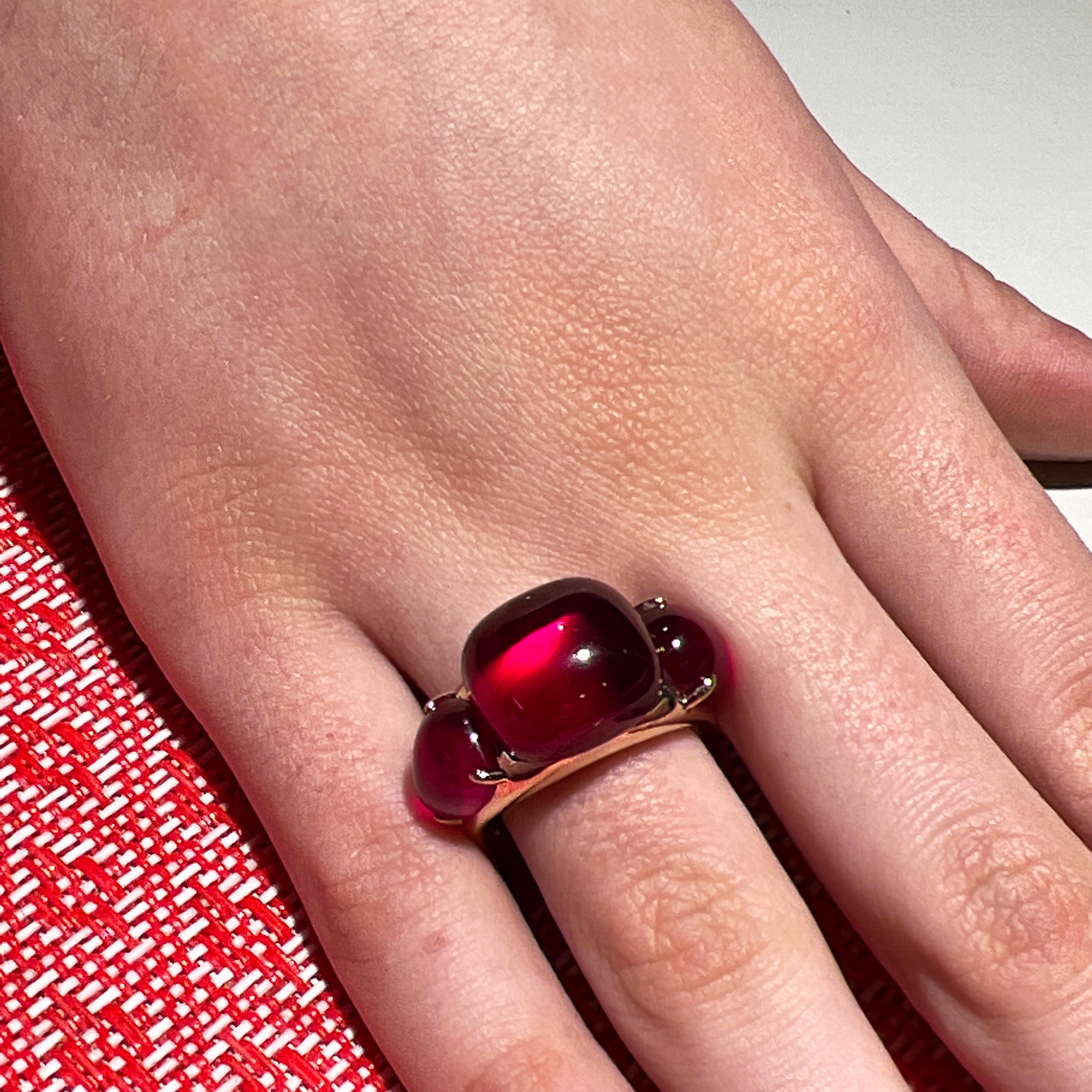 Original 2013 Pomellato Rouge Passion Red Sapphire Rose Gold Cocktail Ring 3