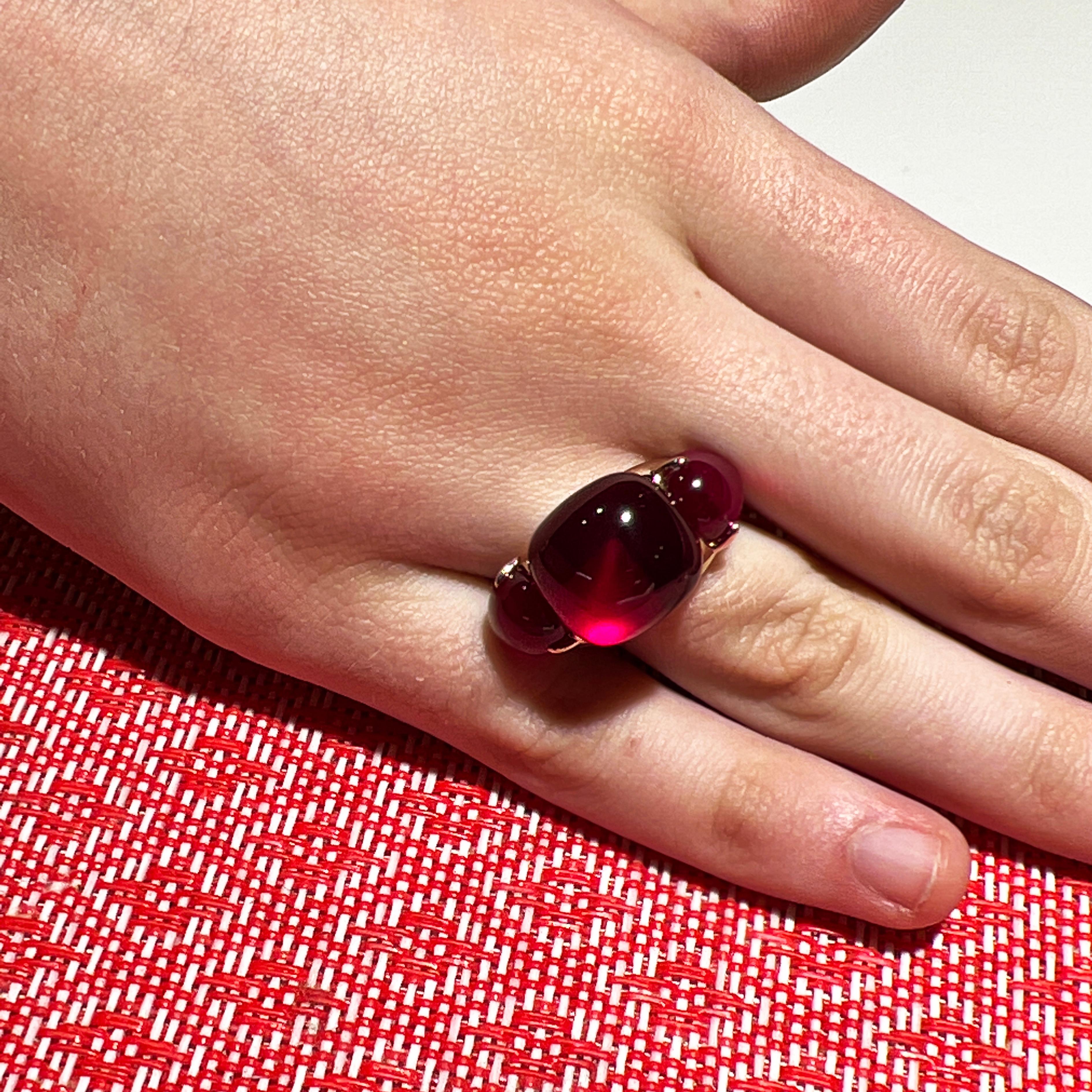Original 2013 Pomellato Rouge Passion Red Sapphire Rose Gold Cocktail Ring 8