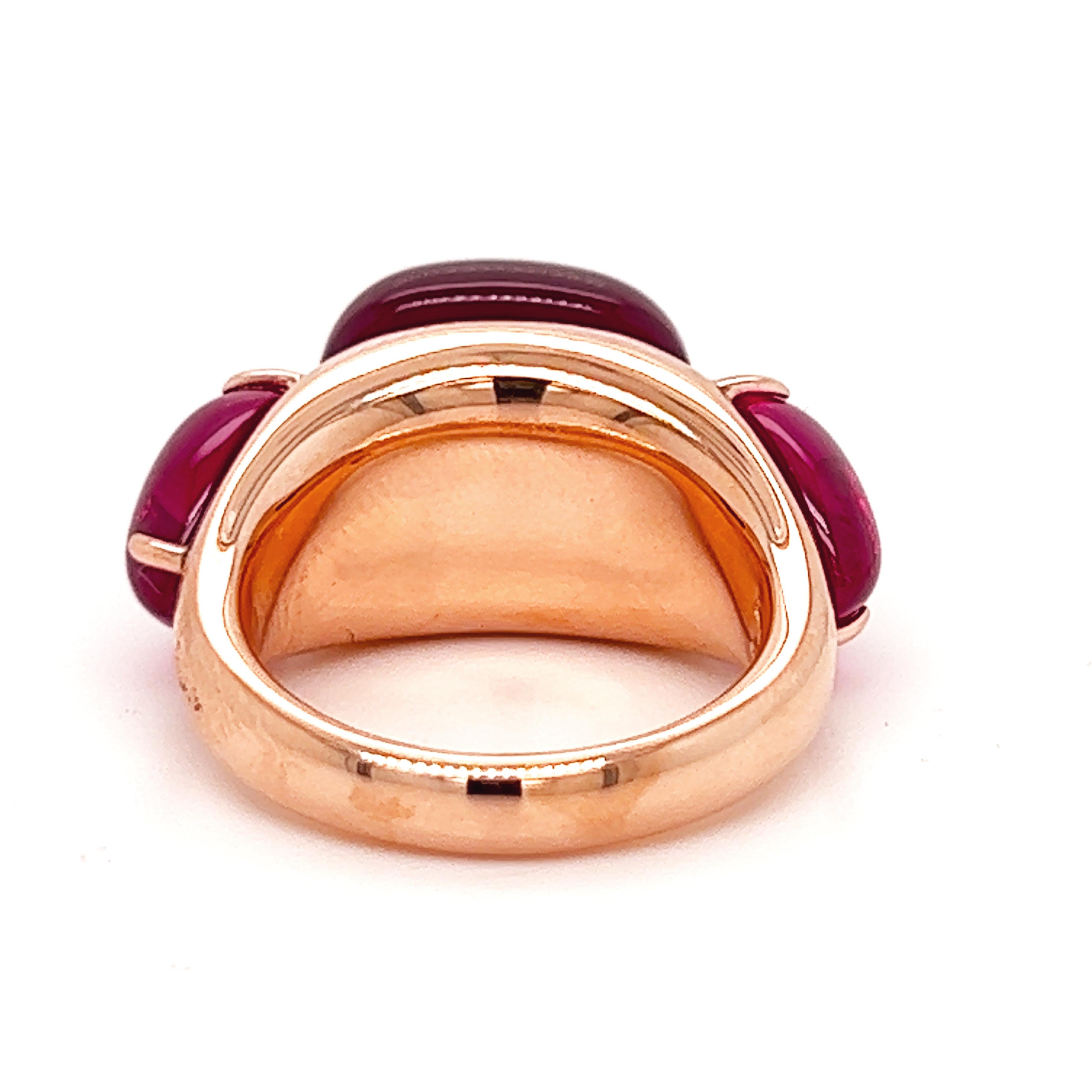 Contemporary Original 2013 Pomellato Rouge Passion Red Sapphire Rose Gold Cocktail Ring