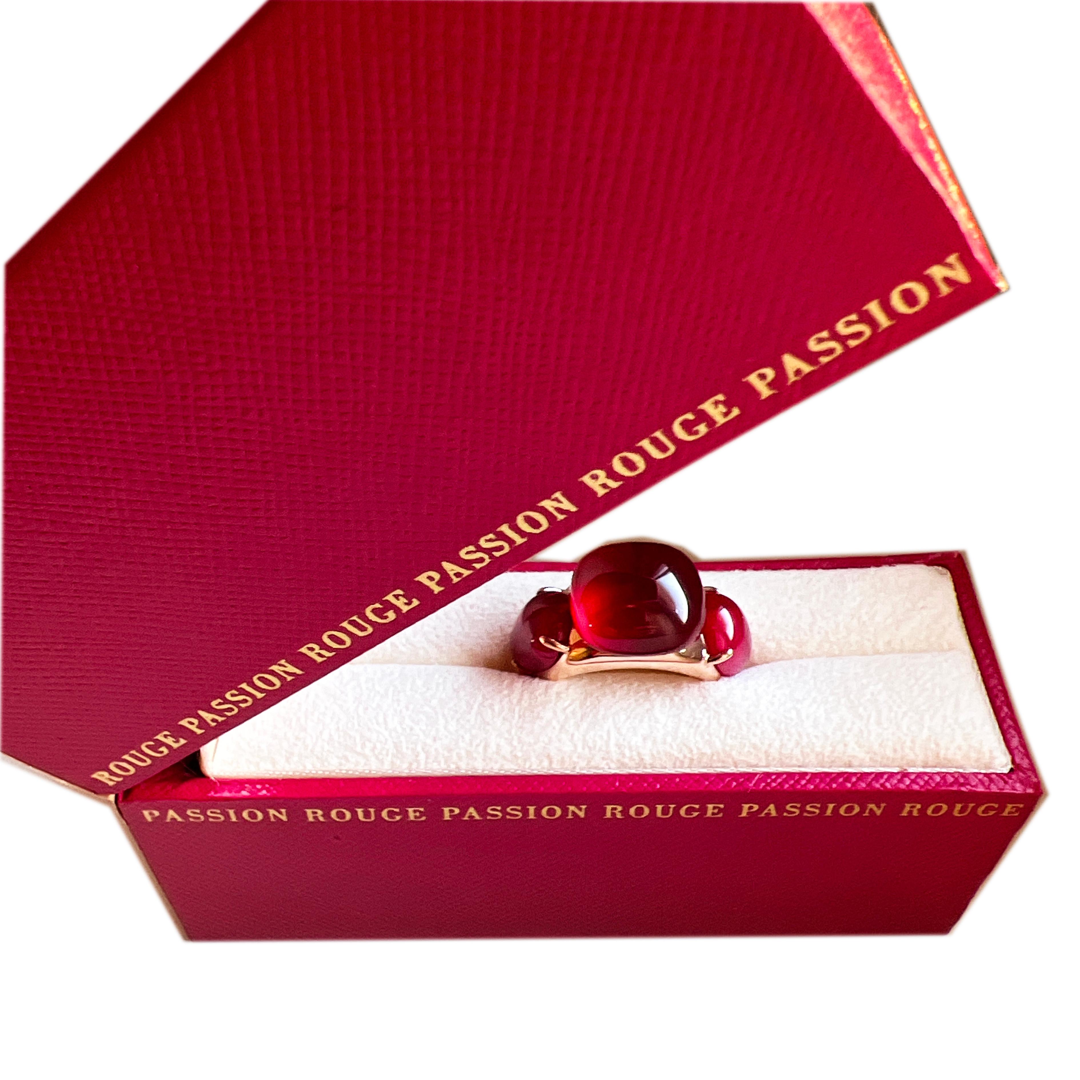 Original 2013 Pomellato Rouge Passion Red Sapphire Rose Gold Cocktail Ring In New Condition In Valenza, IT