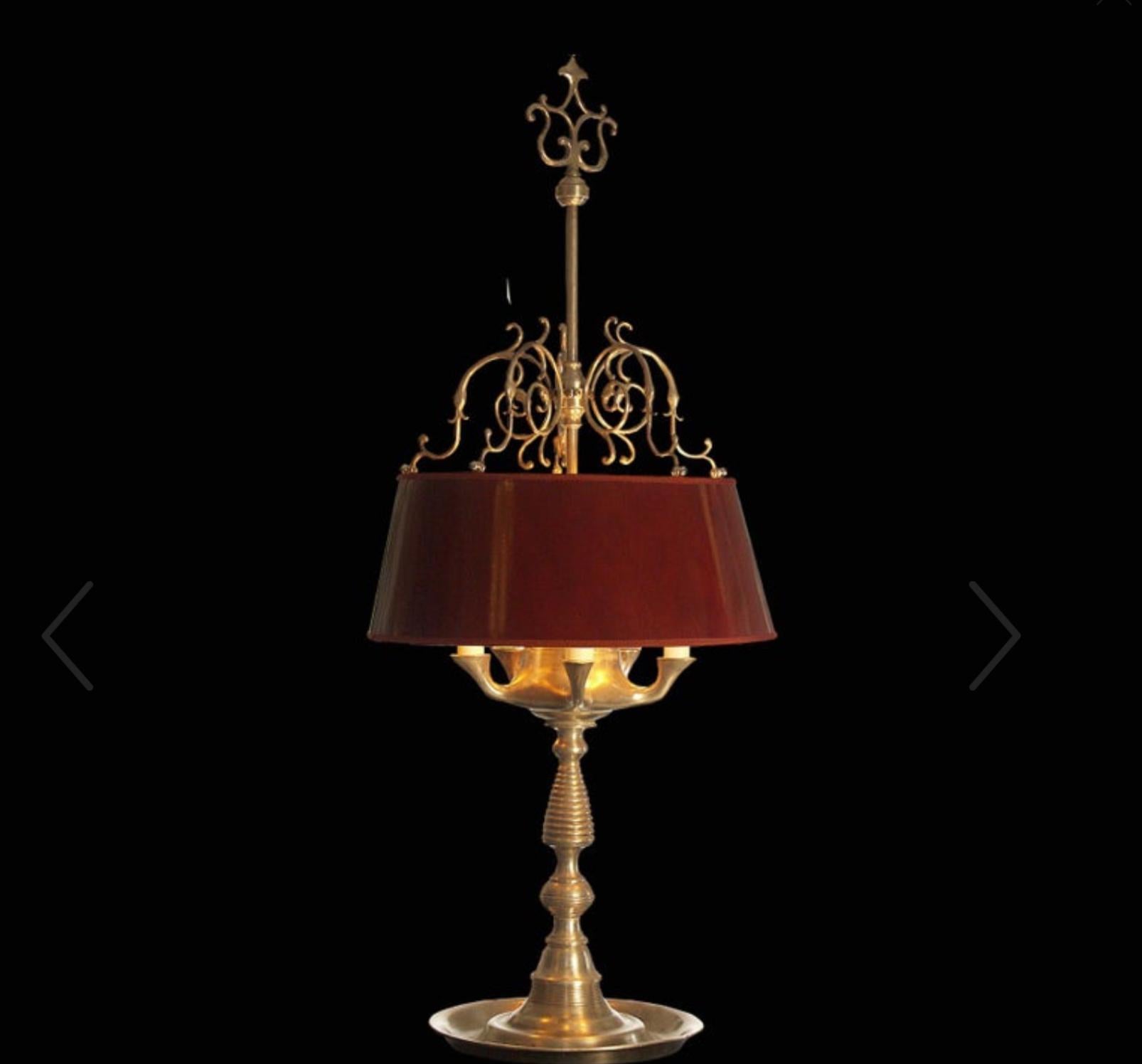 Néo-baroque Lampe de table originale du 20ème siècle en métal argenté bouillon 1920 en vente