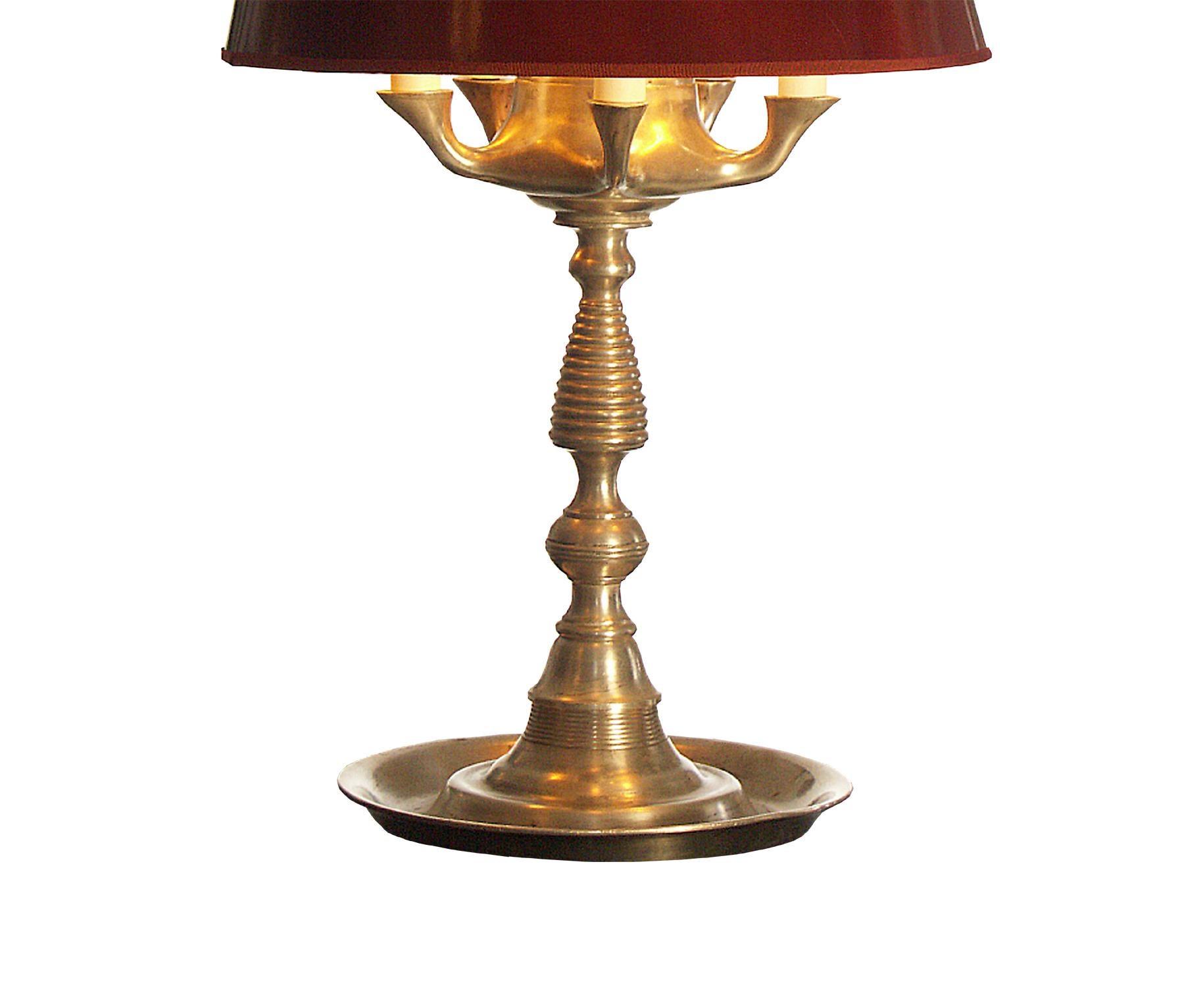 Austrian Original 20th Century Bouillon Silver Plated Table Lamp 1920 For Sale