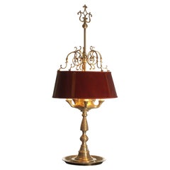 Antique Original 20th Century Bouillon Silver Plated Table Lamp 1920