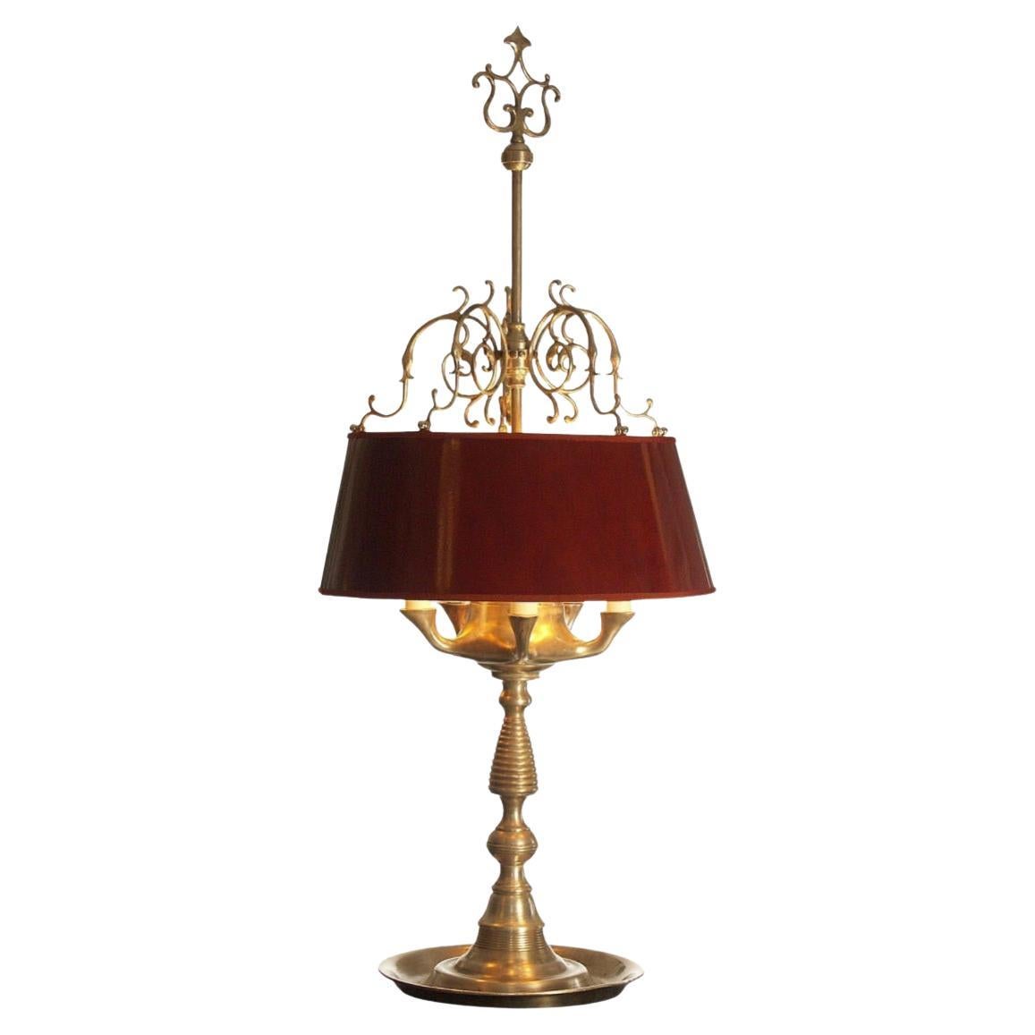 Lampada da tavolo originale Bouillon del XX secolo placcata in argento 1920