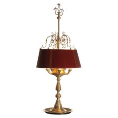 Lampada da tavolo originale Bouillon del XX secolo placcata in argento 1920