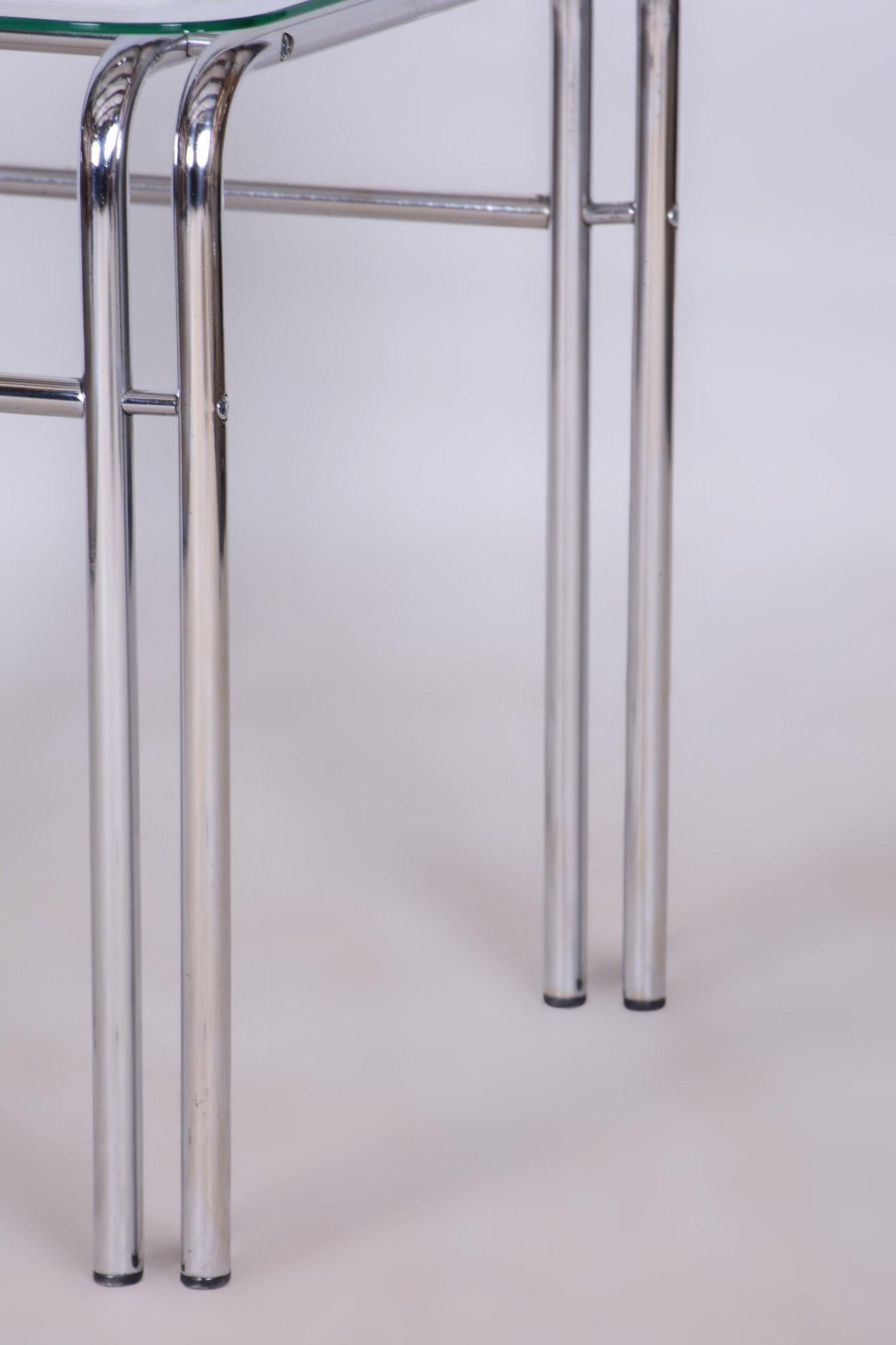 Ensemble de sièges d'origine du 20ème siècle avec table, chrome, verre, Slovaquie, 1970 en vente 6