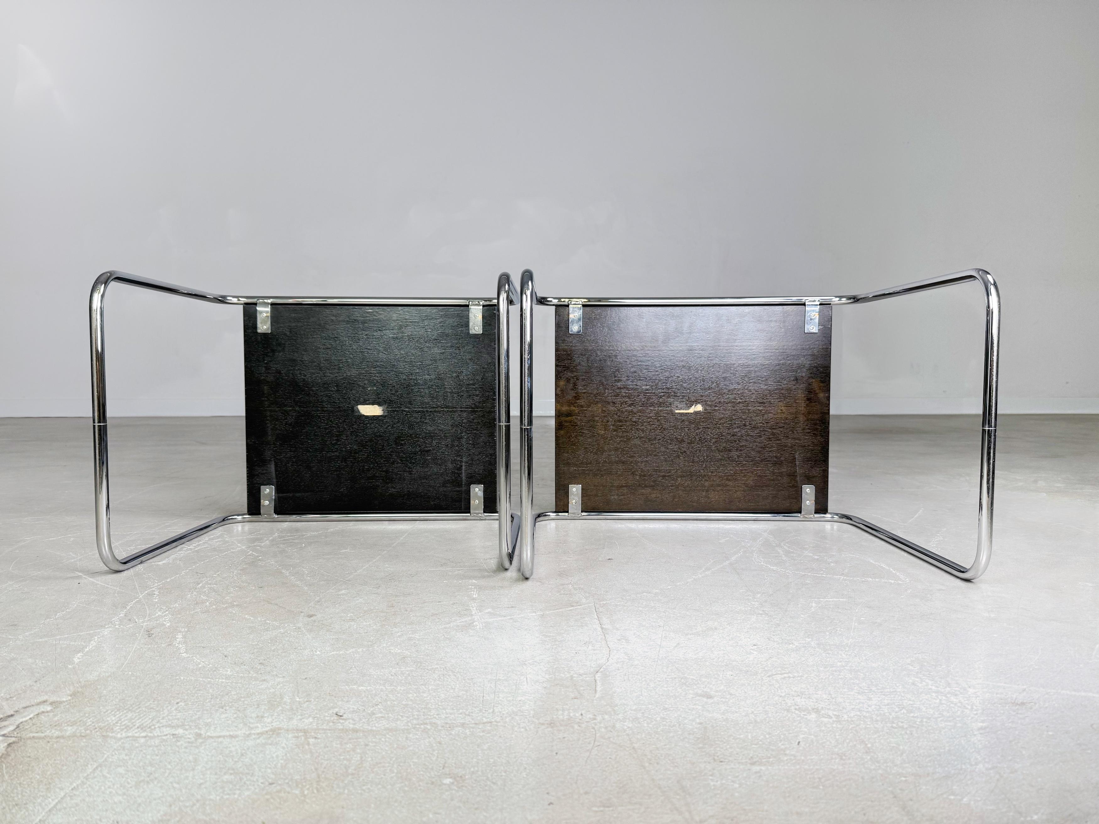 Original 2er Set Marcel Breuer Couchtisch Satztische Thonet schwarz For Sale 3