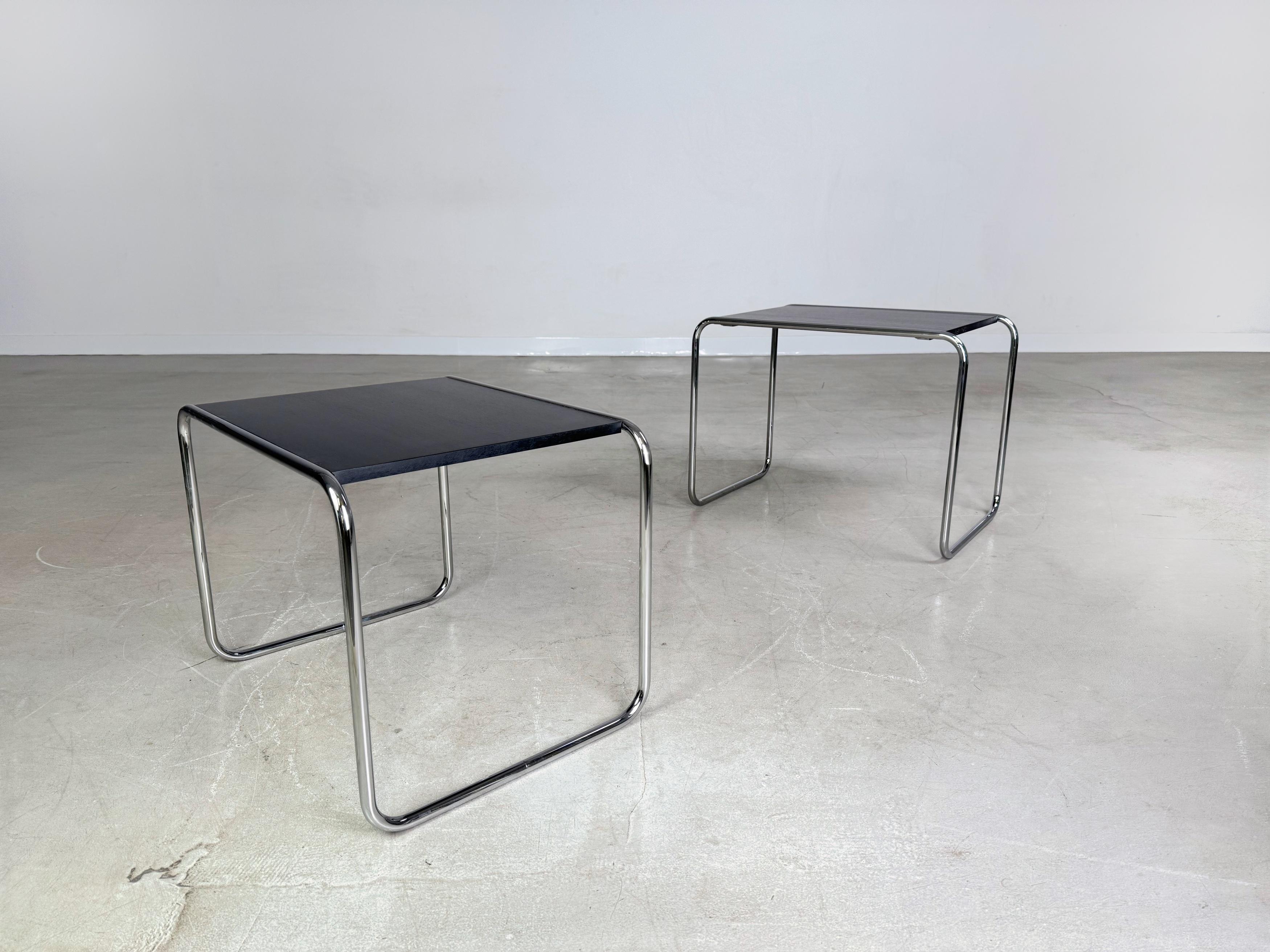 Original 2er Set Marcel Breuer Couchtisch Satztische Thonet schwarz For Sale 1