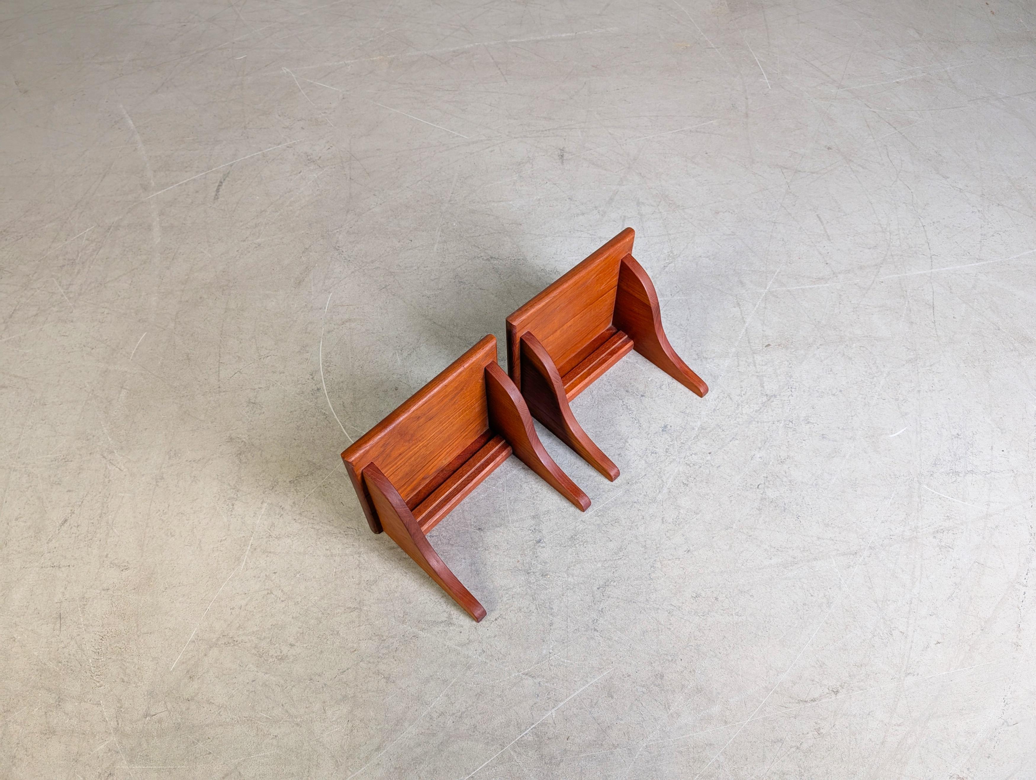 Sconosciuto Set 2er originale Midcentury Wandkonsole Wandregal teak 1960 in vendita