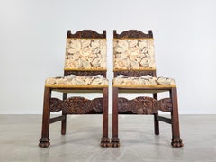 Original 2er Set Neobarock Stühle Antik Holz Schnitzerei floral