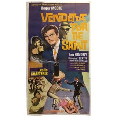 Used Original 3 Sheet "Vendetta for the Saint" Movie Poster