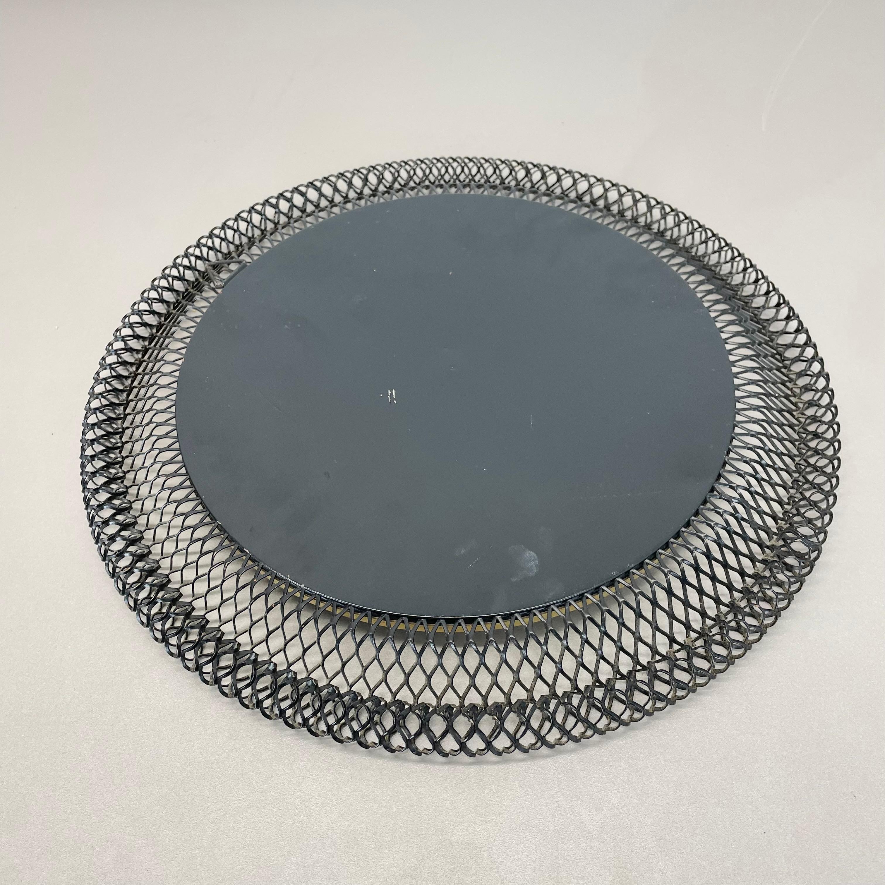 Original 34cm French Mategot Style Bauhaus Metal Wall Mirror, France 1950s For Sale 9