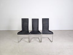 Original 3er Set Tecta Kragstühle B20 Jean Prouve Freischwinger schwarz