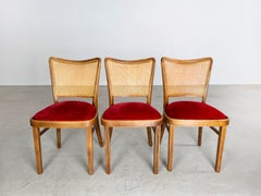 Original 3er Set Thonet A811/1 Stühle Josef Hoffmann 1951 gepolstert