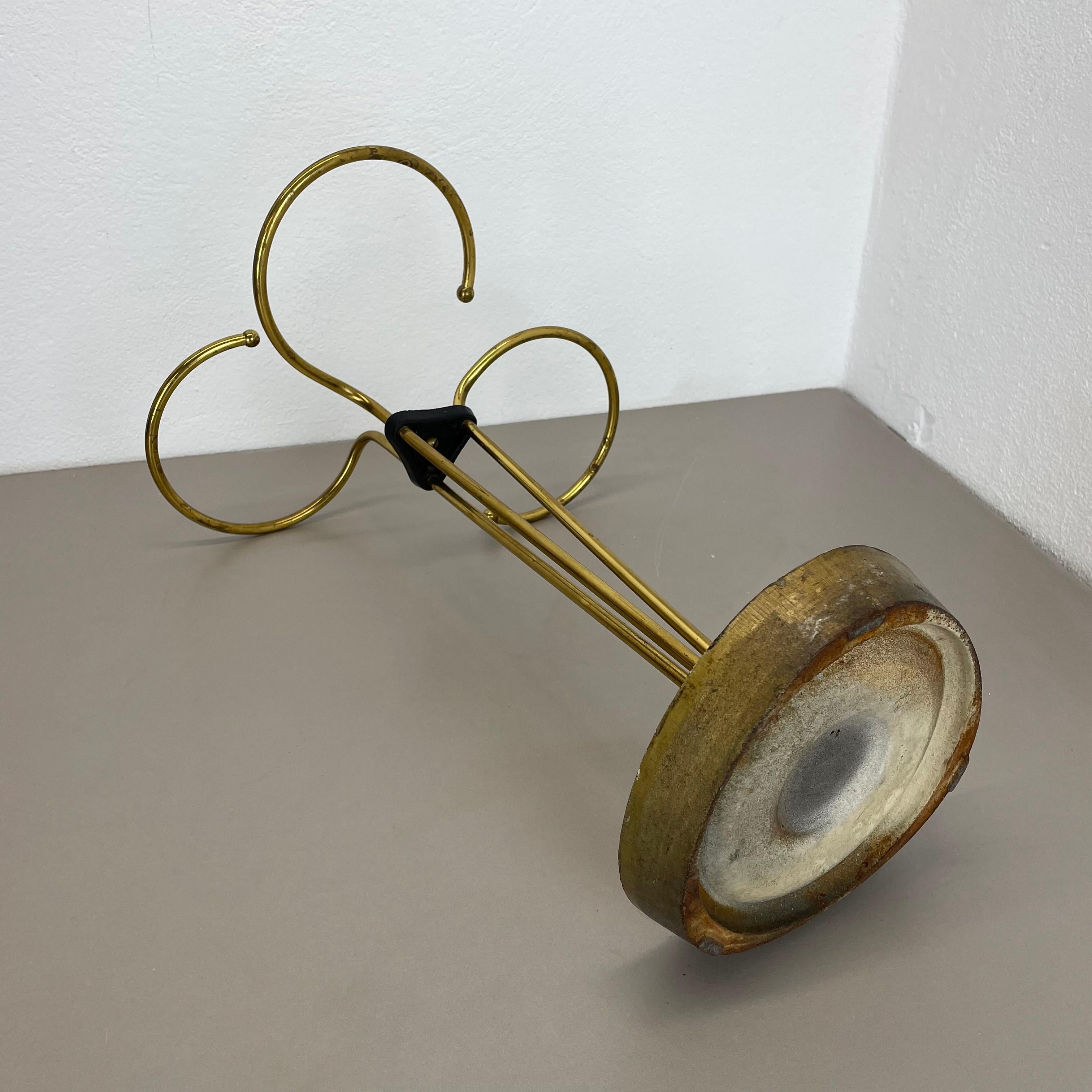 Original 48cm Swirl Metal Brass Modernist Bauhaus Umbrella Stand Germany, 1950s For Sale 10