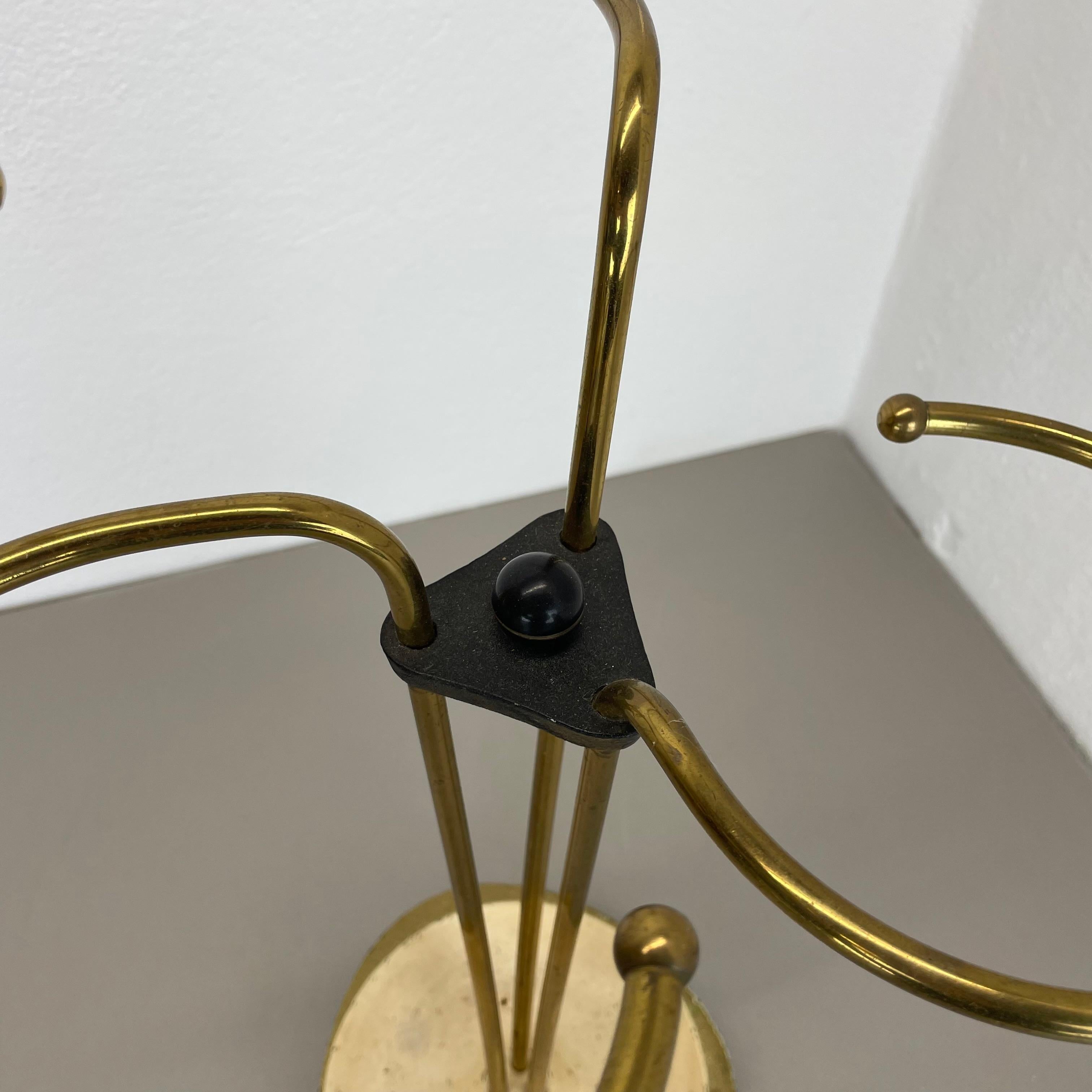Original 48cm Swirl Metal Brass Modernist Bauhaus Umbrella Stand Germany, 1950s For Sale 1