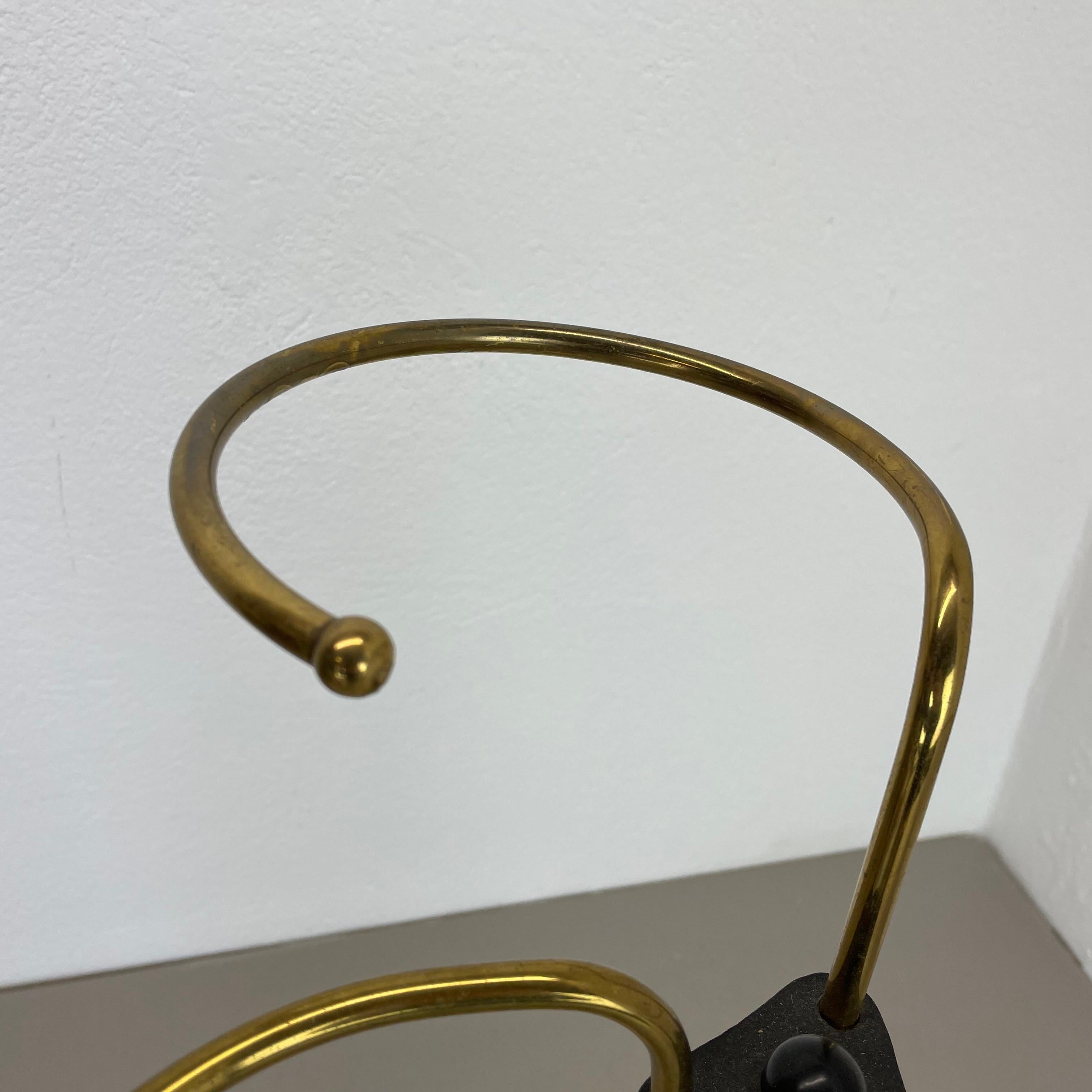 Original 48cm Swirl Metal Brass Modernist Bauhaus Umbrella Stand Germany, 1950s For Sale 2
