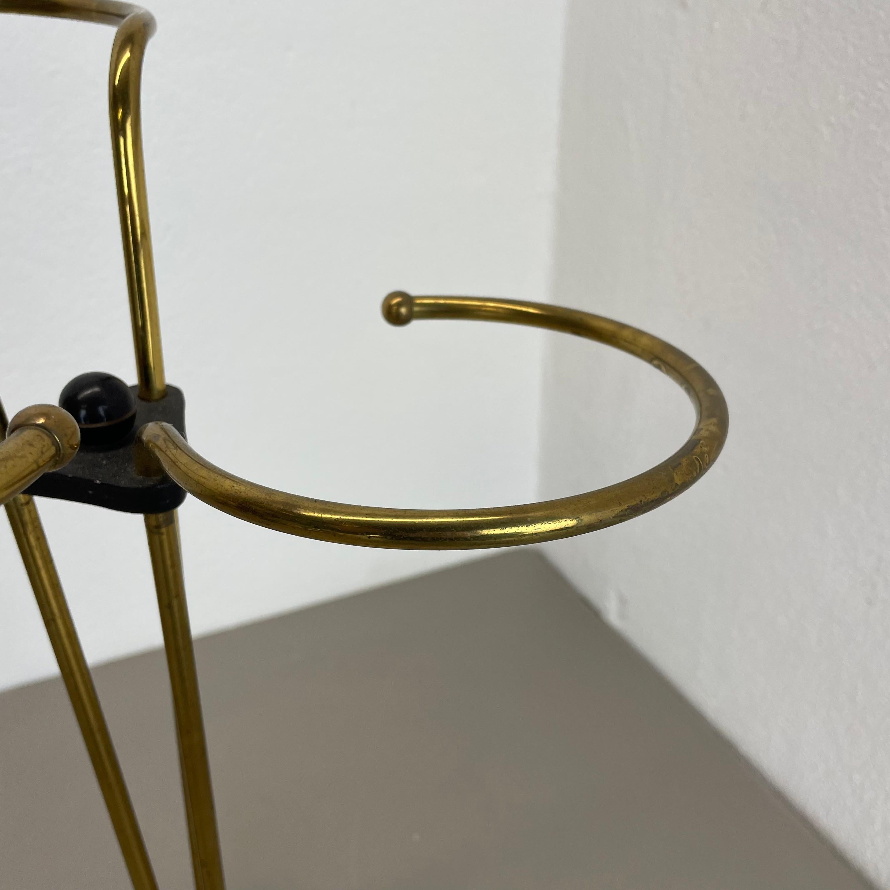 Original 48cm Swirl Metal Brass Modernist Bauhaus Umbrella Stand Germany, 1950s For Sale 4