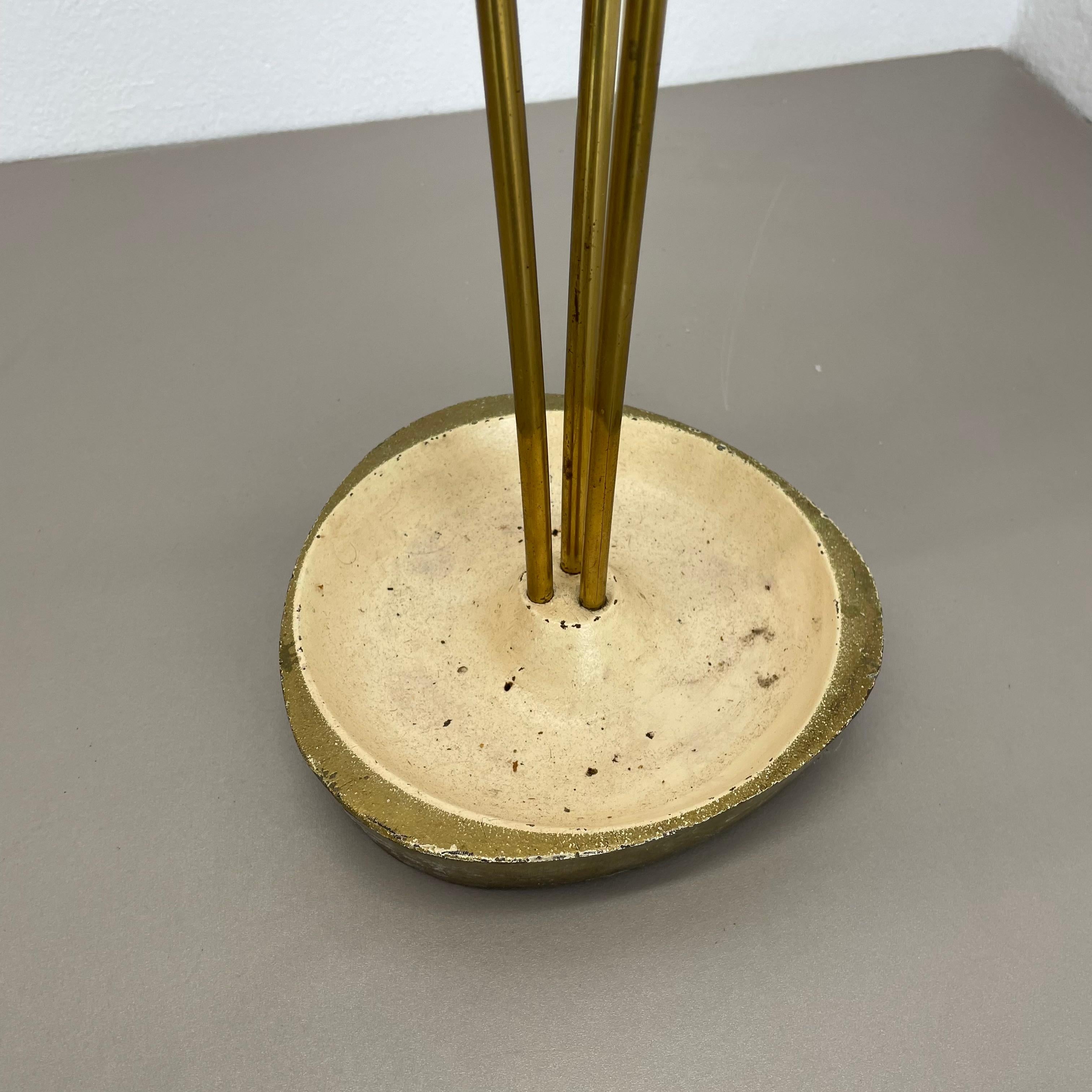 Original 48cm Swirl Metal Brass Modernist Bauhaus Umbrella Stand Germany, 1950s For Sale 5