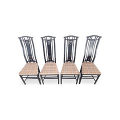 Original 4er Set Giorgetti Stühle Umberto Asnago schwarz Italien