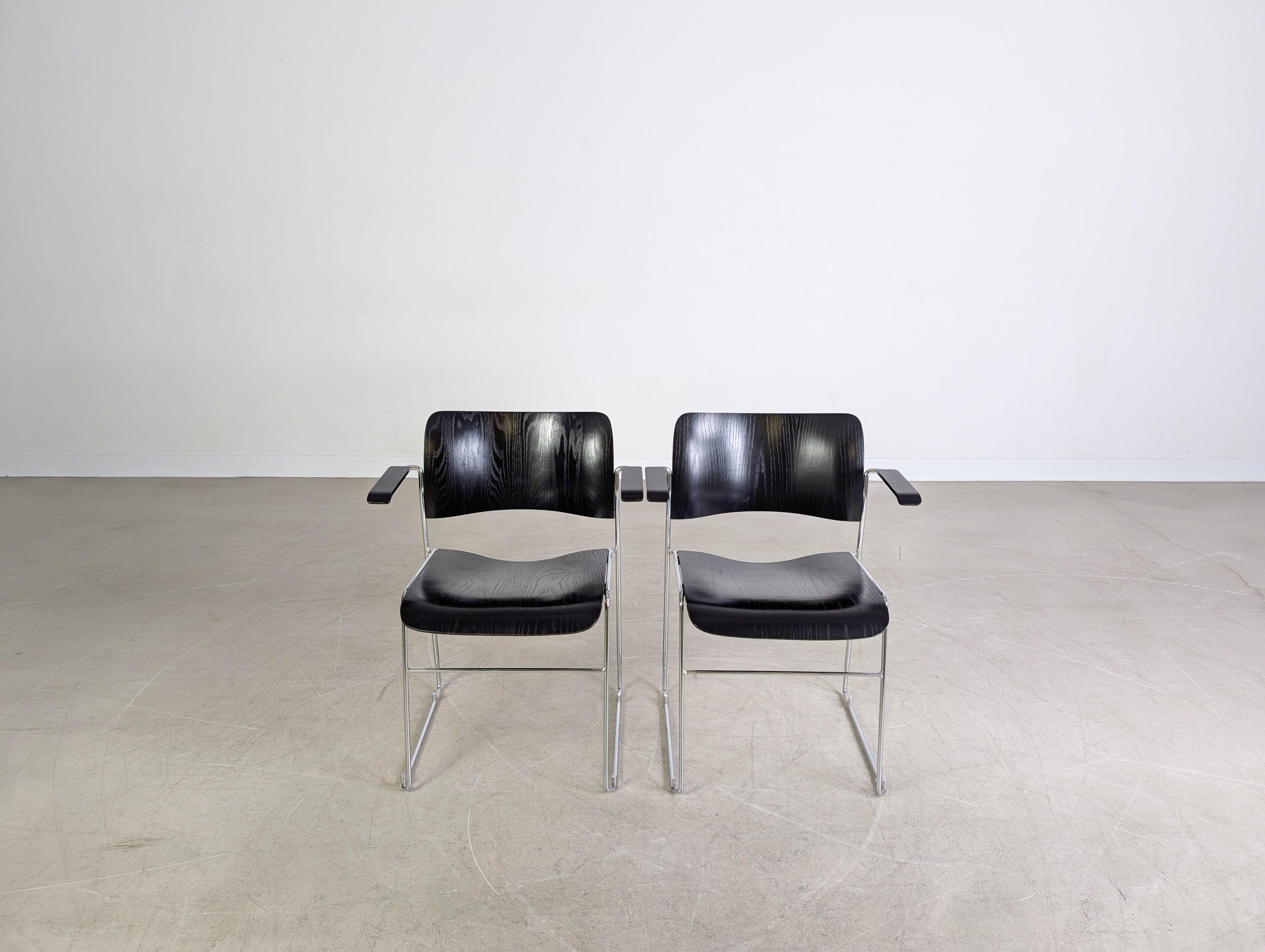 Original 4er Set Howe 40/4 Stuhl David Rowland Midcentury Stapelstuhl For Sale 10