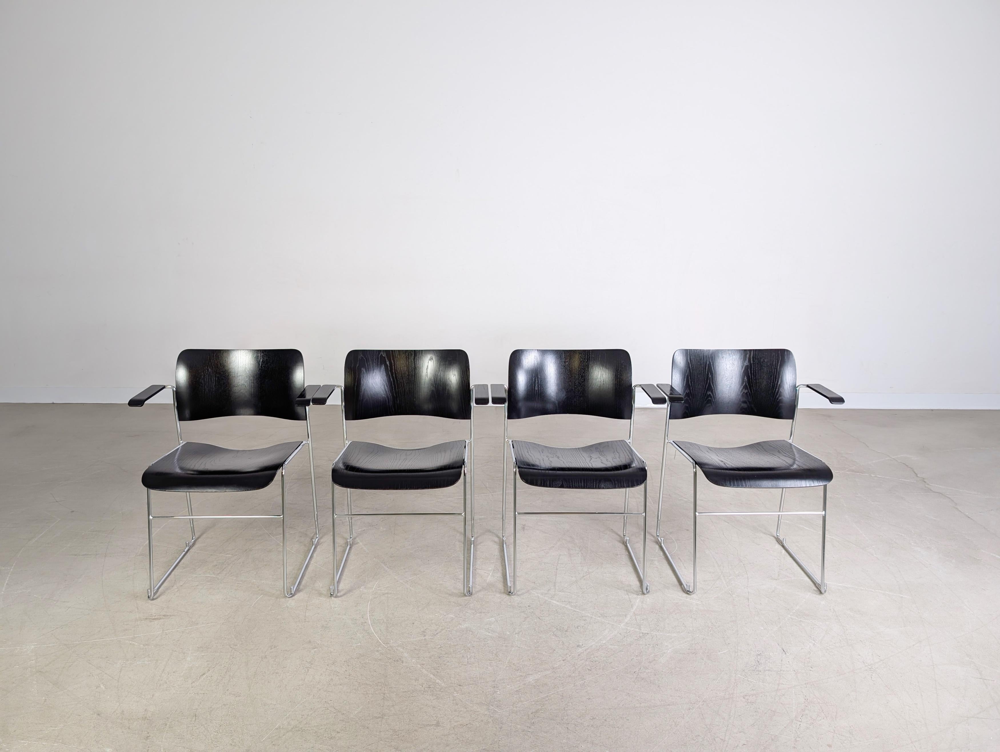 Original 4er Set Howe 40/4 Stuhl David Rowland Midcentury Stapelstuhl For Sale 2
