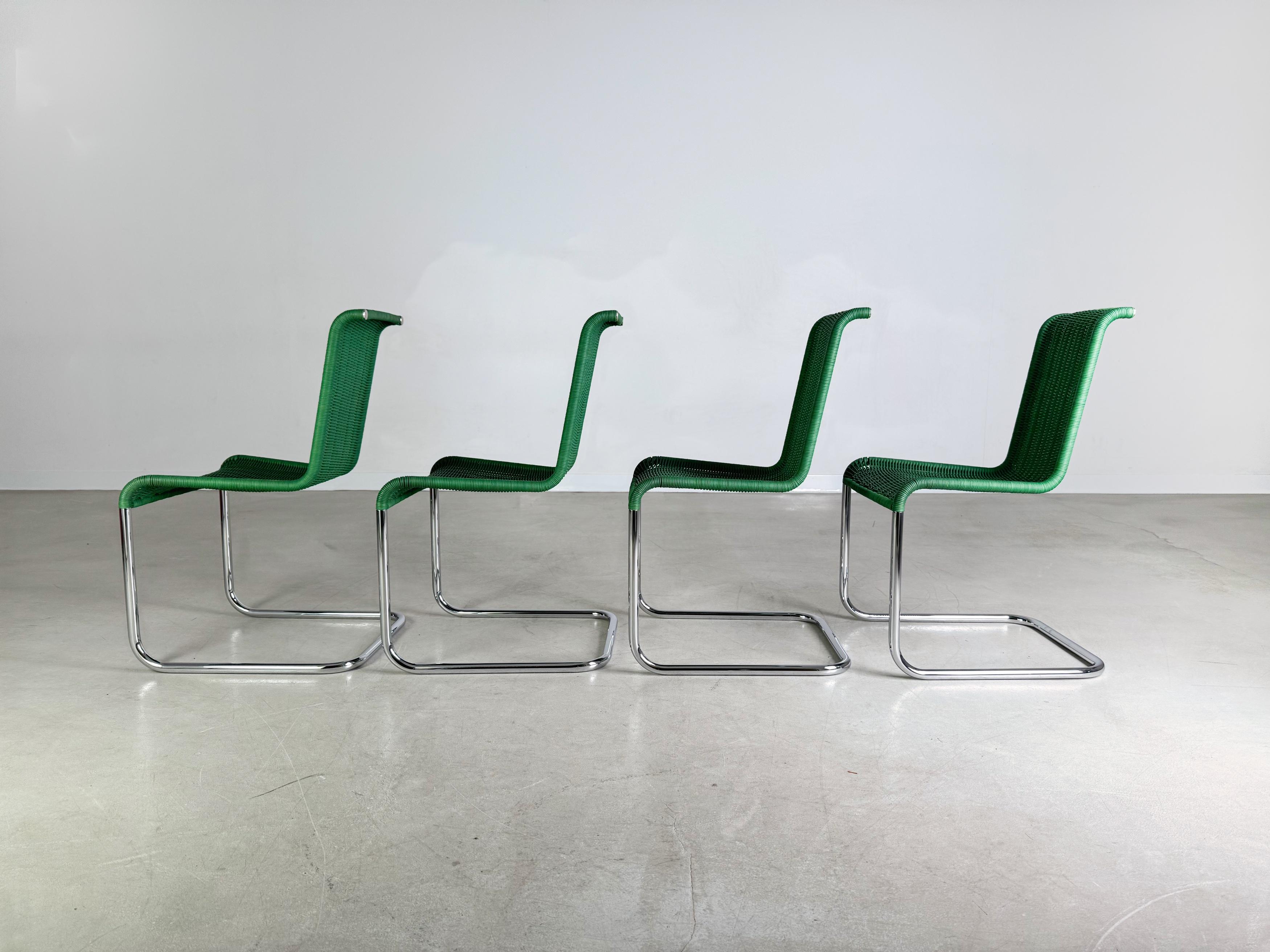 Original 4er Set Tecta Kragstühle B20 Jean Prouve Freischwinger Design en vente 3