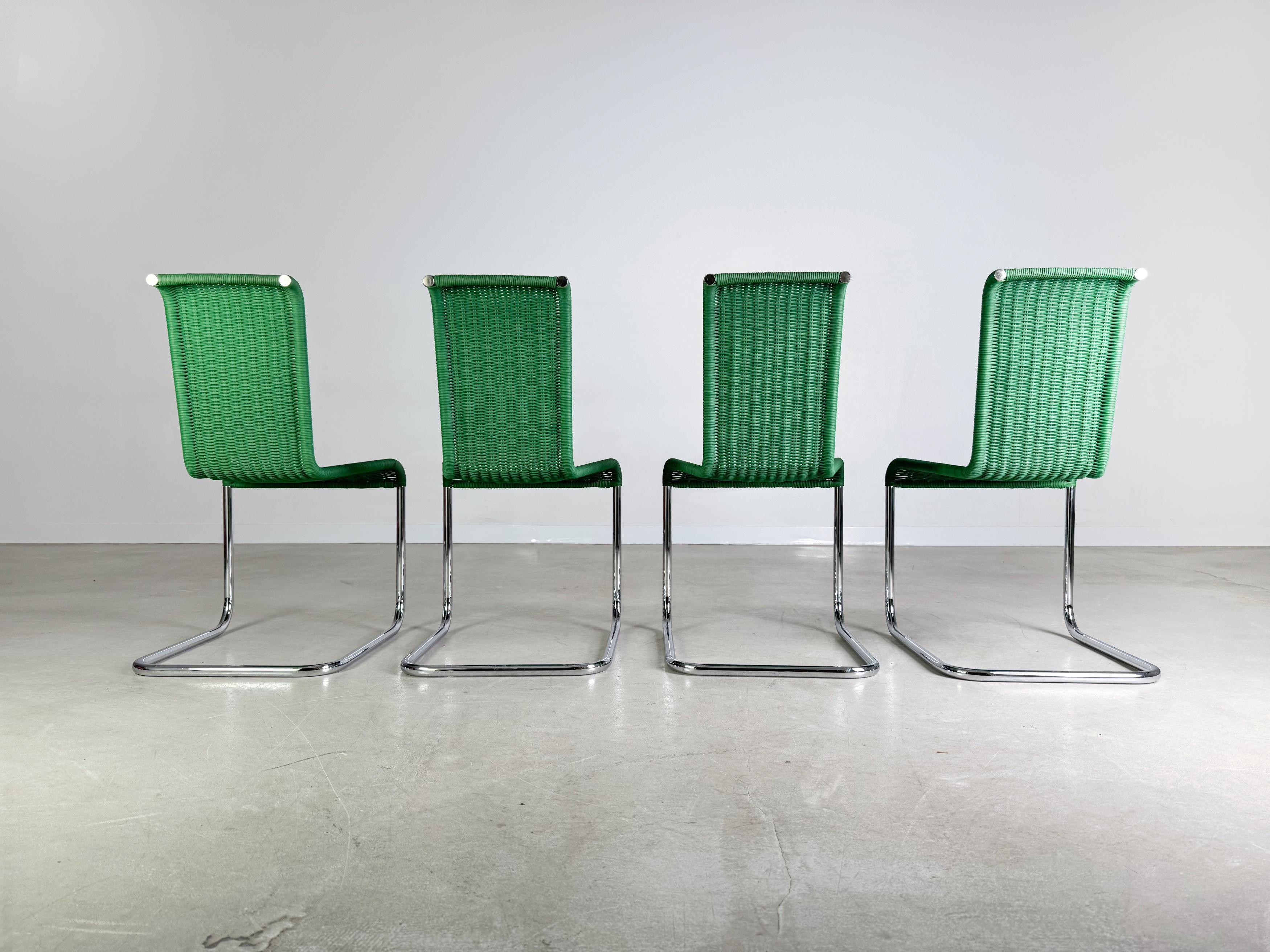 Original 4er Set Tecta Kragstühle B20 Jean Prouve Freischwinger Design en vente 4