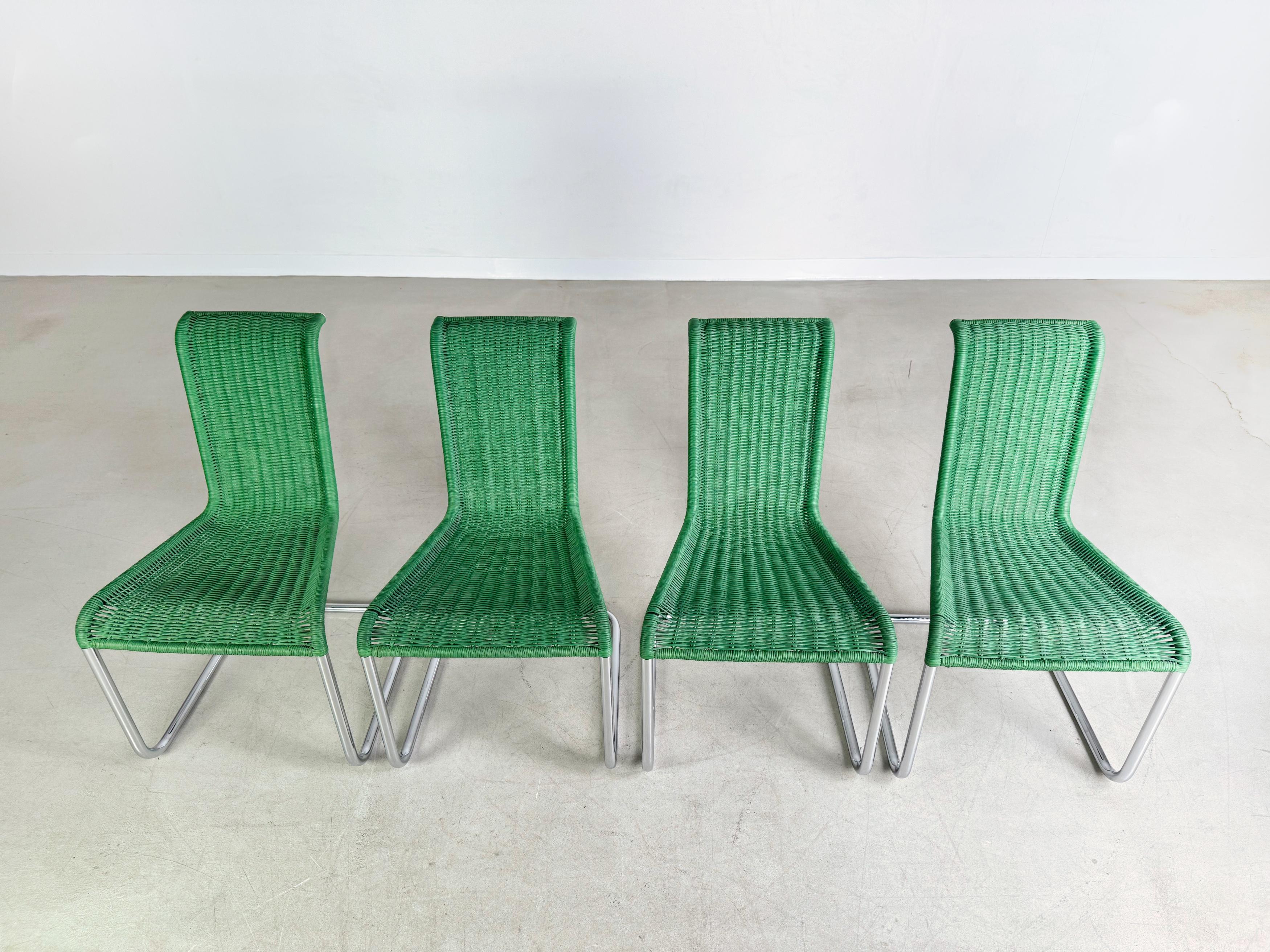 Original 4er Set Tecta Kragstühle B20 Jean Prouve Freischwinger Design Bon état - En vente à Berlin, DE