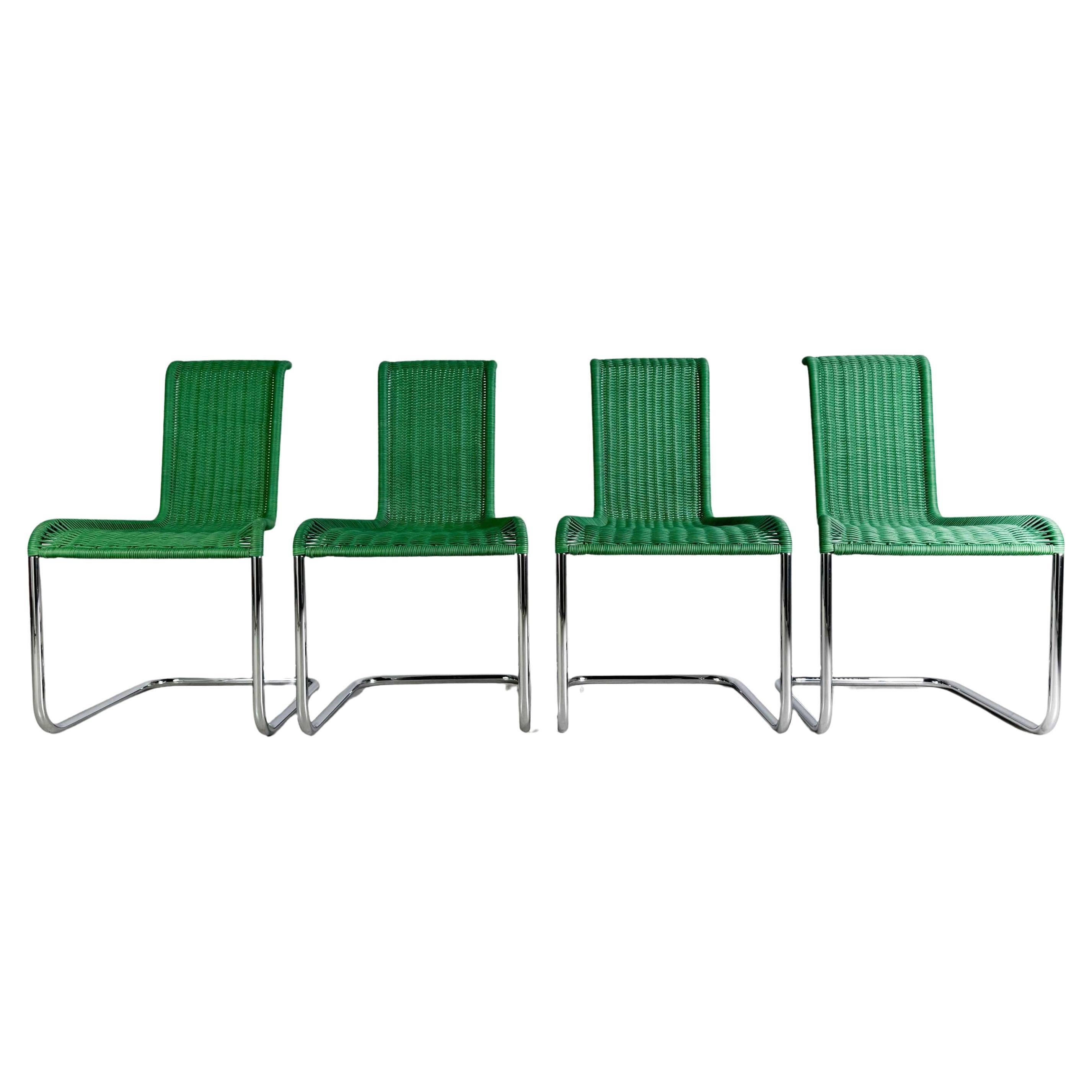 Original 4er Set Tecta Kragstühle B20 Jean Prouve Freischwinger Design