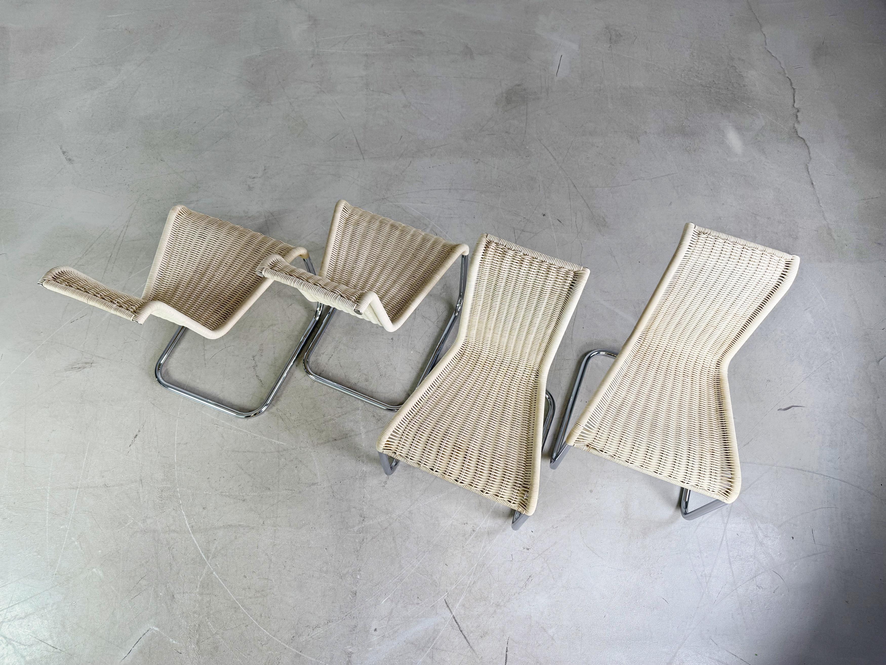 Original 4er Set Tecta Kragstühle B20 Jean Prouve Freischwinger en vente 3