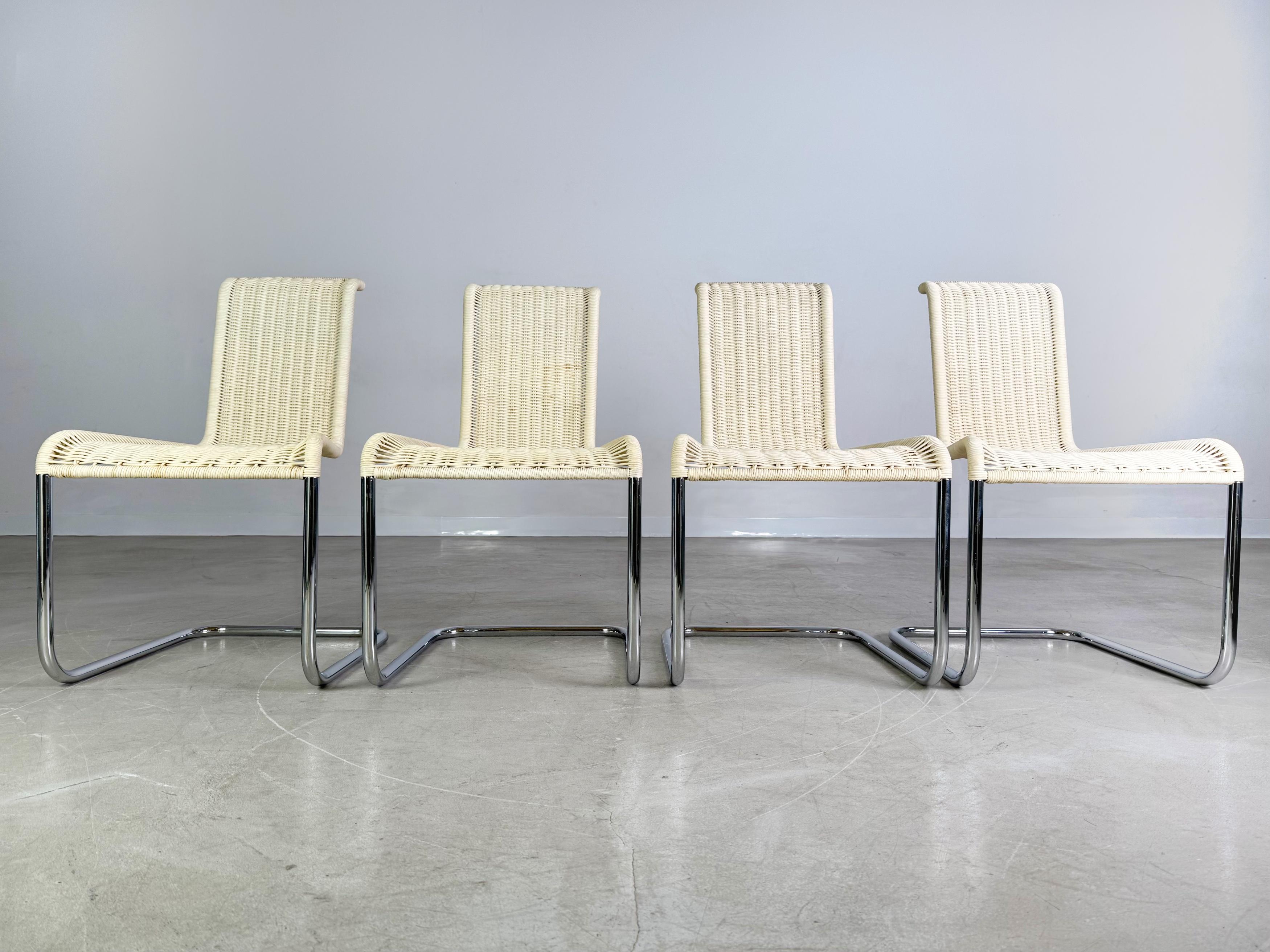 Postmoderne Original 4er Set Tecta Kragstühle B20 Jean Prouve Freischwinger en vente
