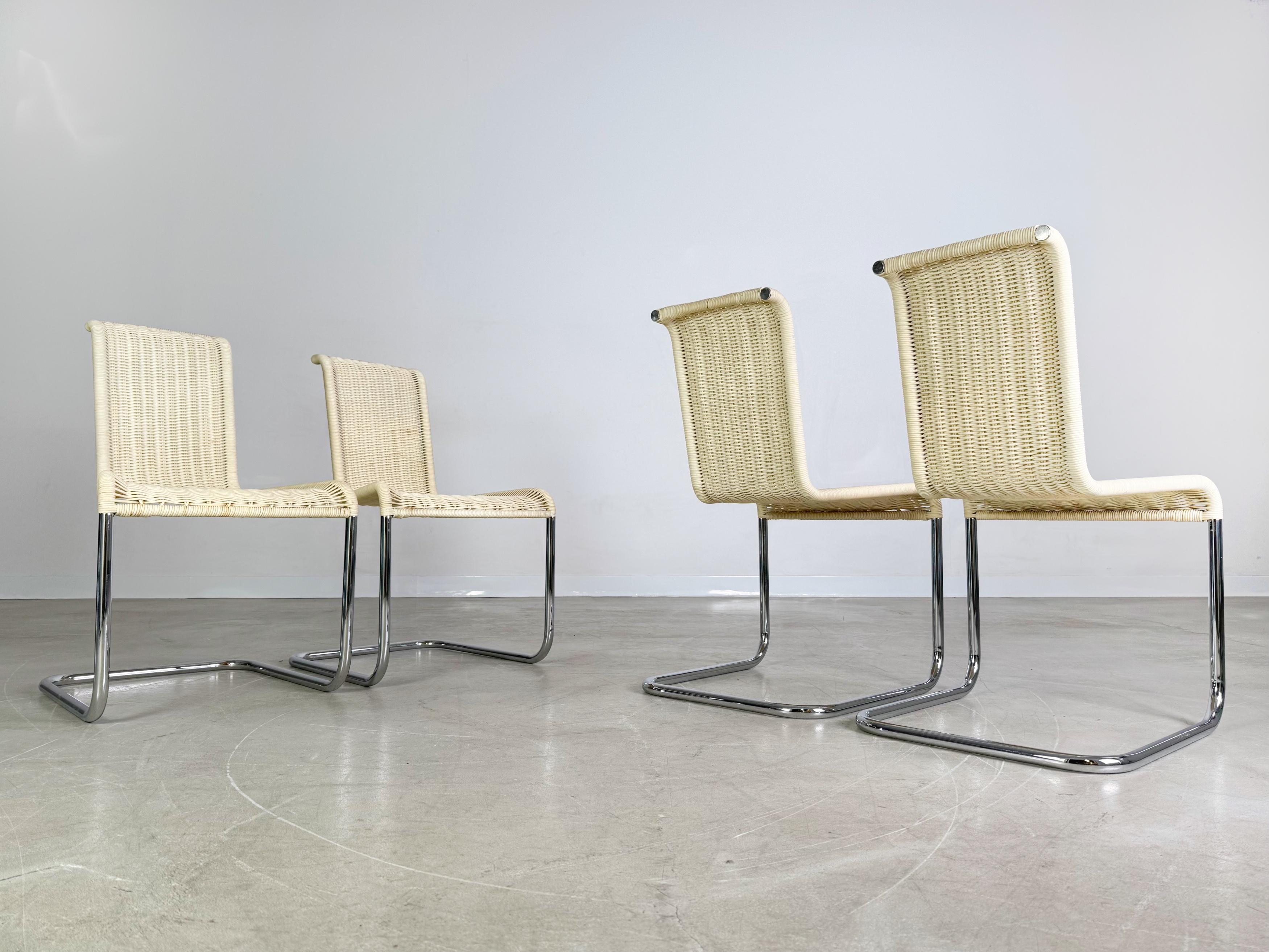 Original 4er Set Tecta Kragstühle B20 Jean Prouve Freischwinger Bon état - En vente à Berlin, DE