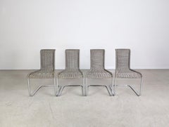 Original 4er Set Tecta Kragstühle B20 Jean Prouve Freischwinger grau