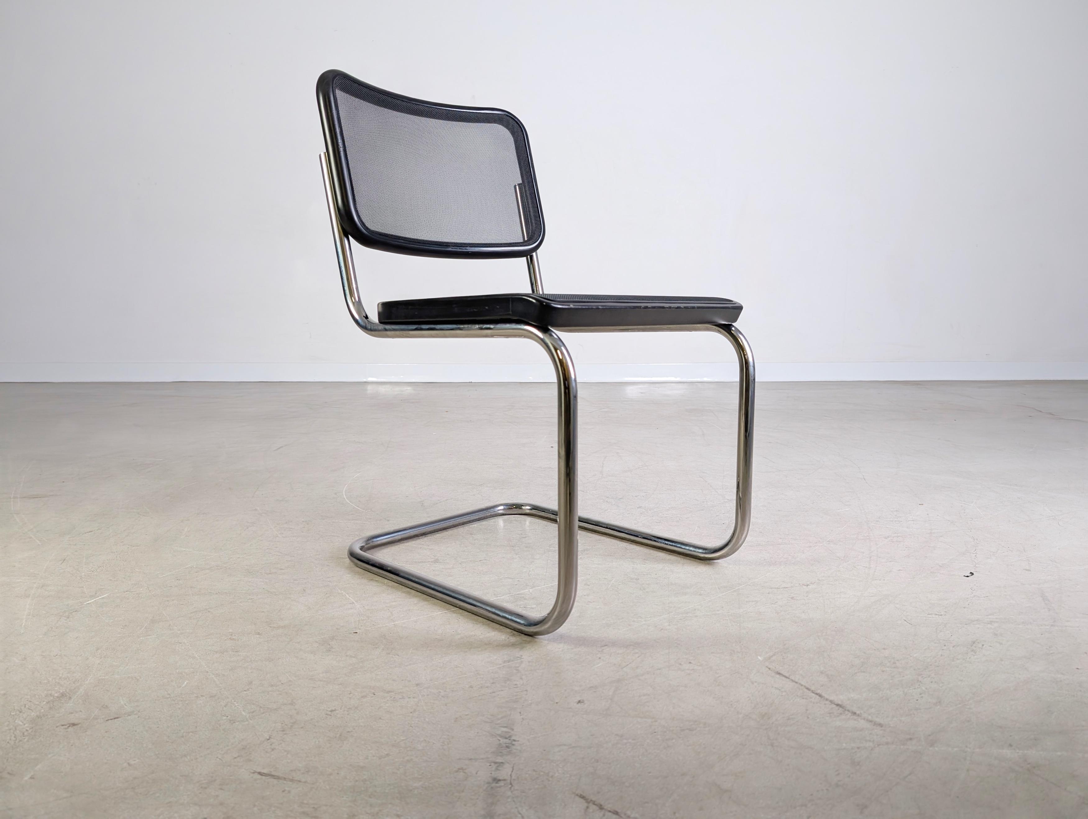 Allemand Original 4er Set Thonet Stuhl S32N Netz Mesh Design Freischwinger en vente
