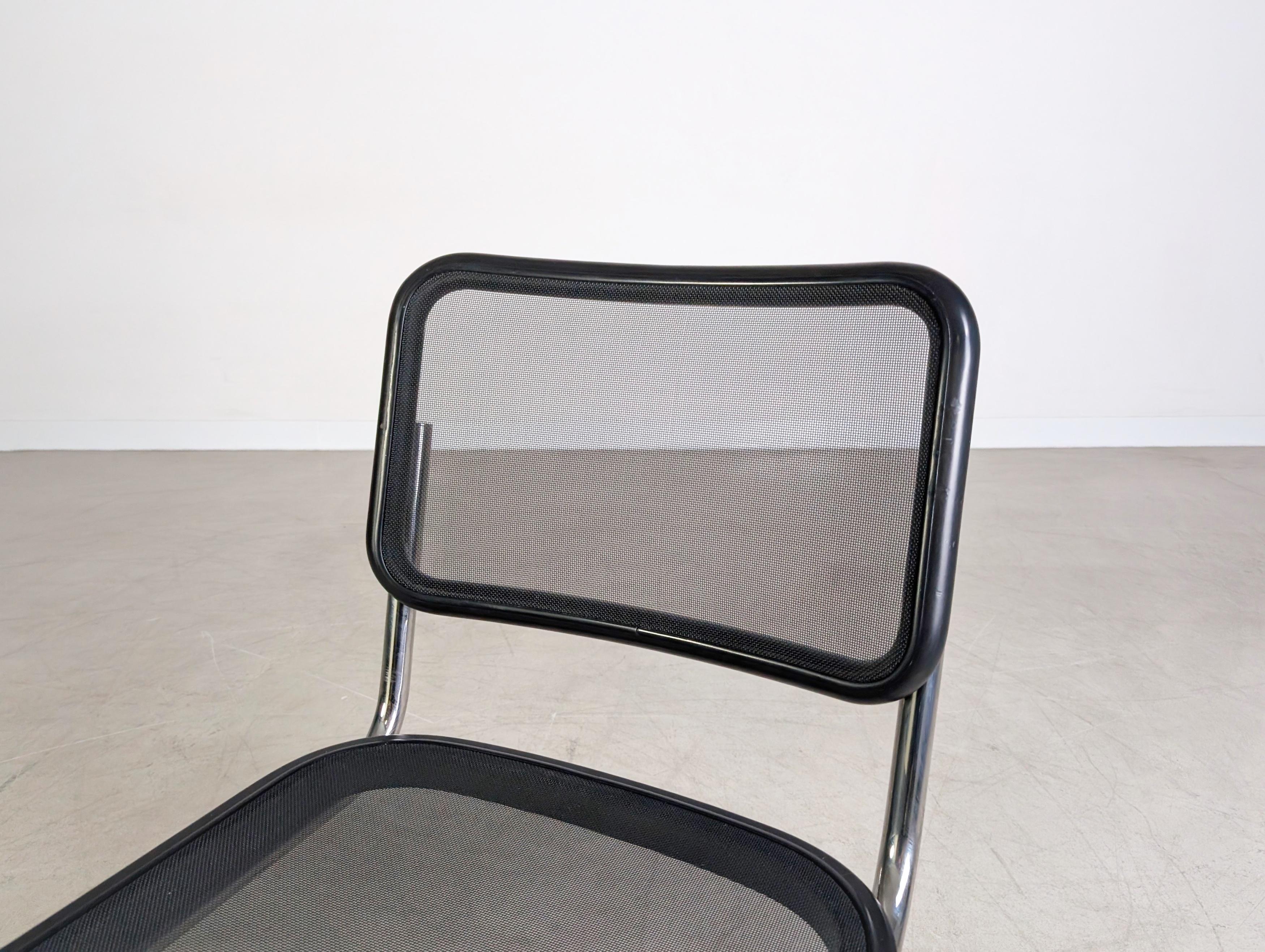 Original 4er Set Thonet Stuhl S32N Netz Mesh Design Freischwinger en vente 2