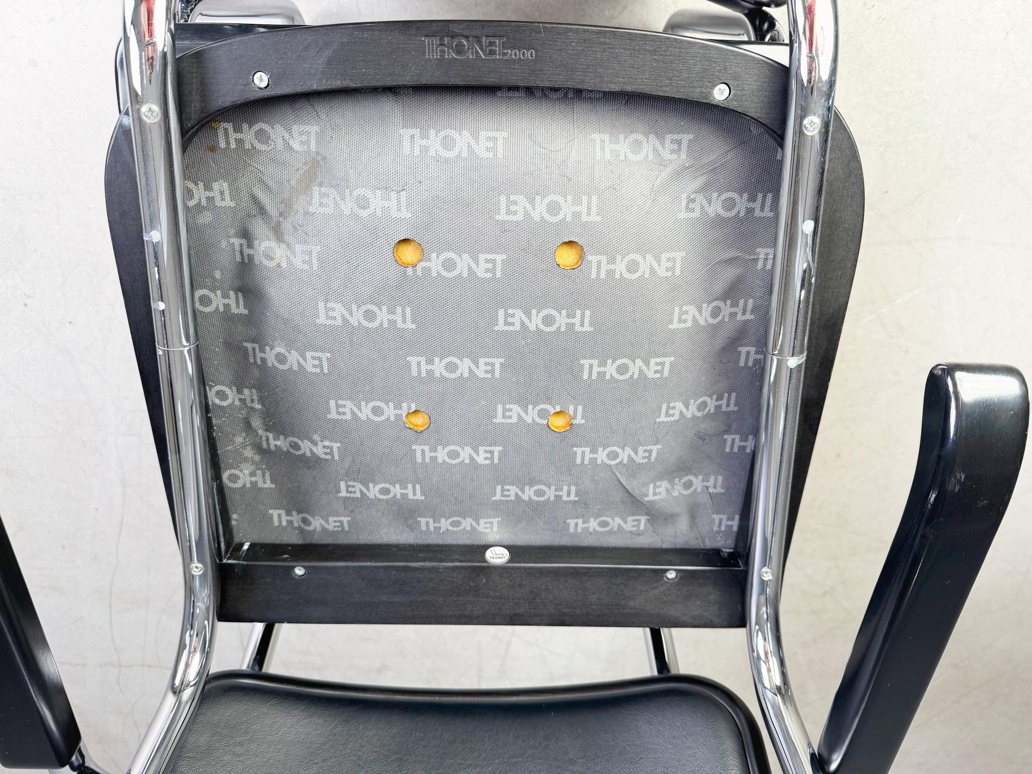 Original 4er Set Thonet Stühle S64 Leder schwarz Marcel Breuer 6