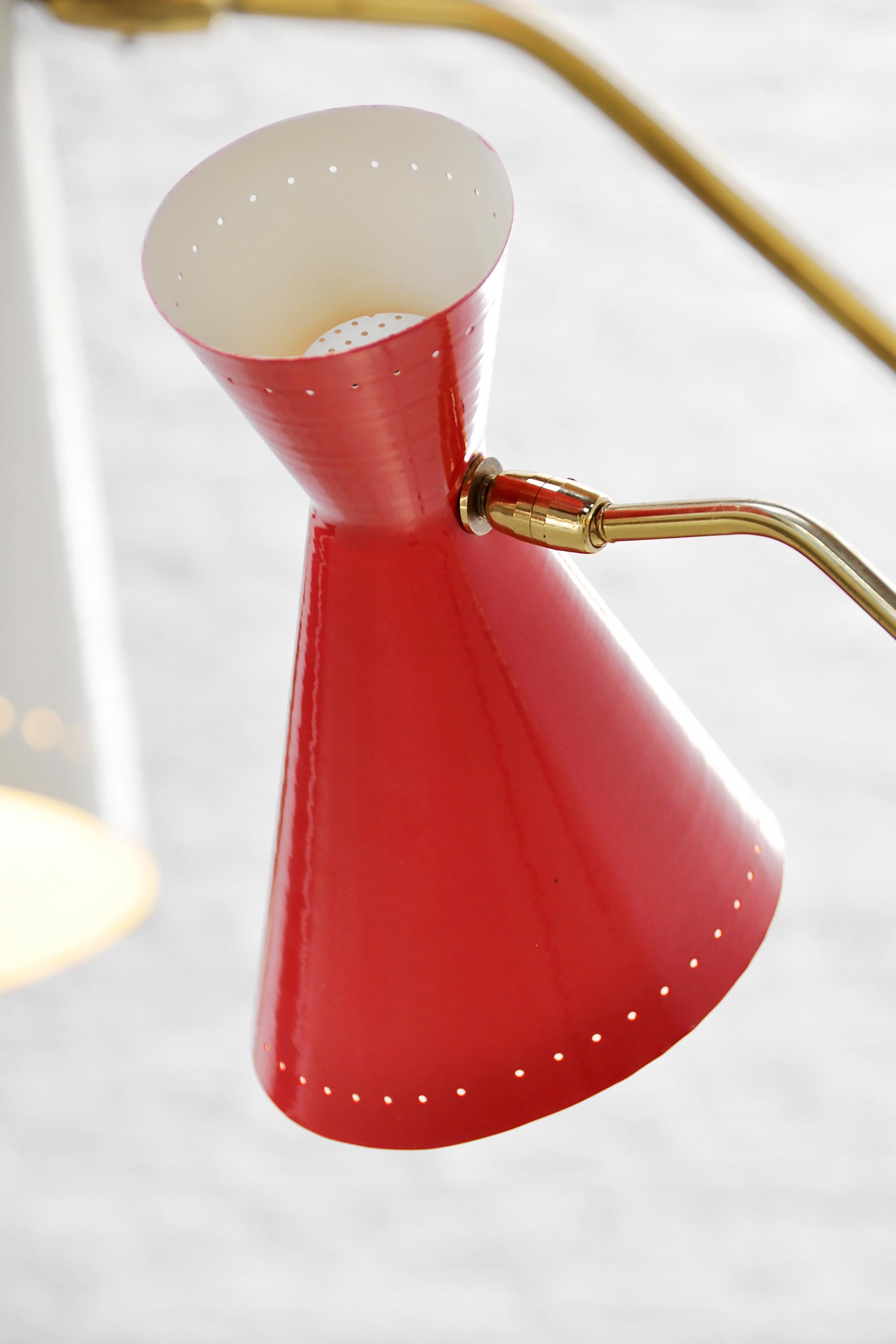 Original 50's Italian Tricolor Counterweight “Diabolo” Floor Lamp For Sale 6