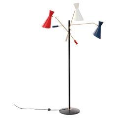 Original 50's Italian Tricolor Counterweight “Diabolo” Floor Lamp