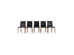 Original 5er Set COR Fino Stuhl Leder braun Nussbaum Design